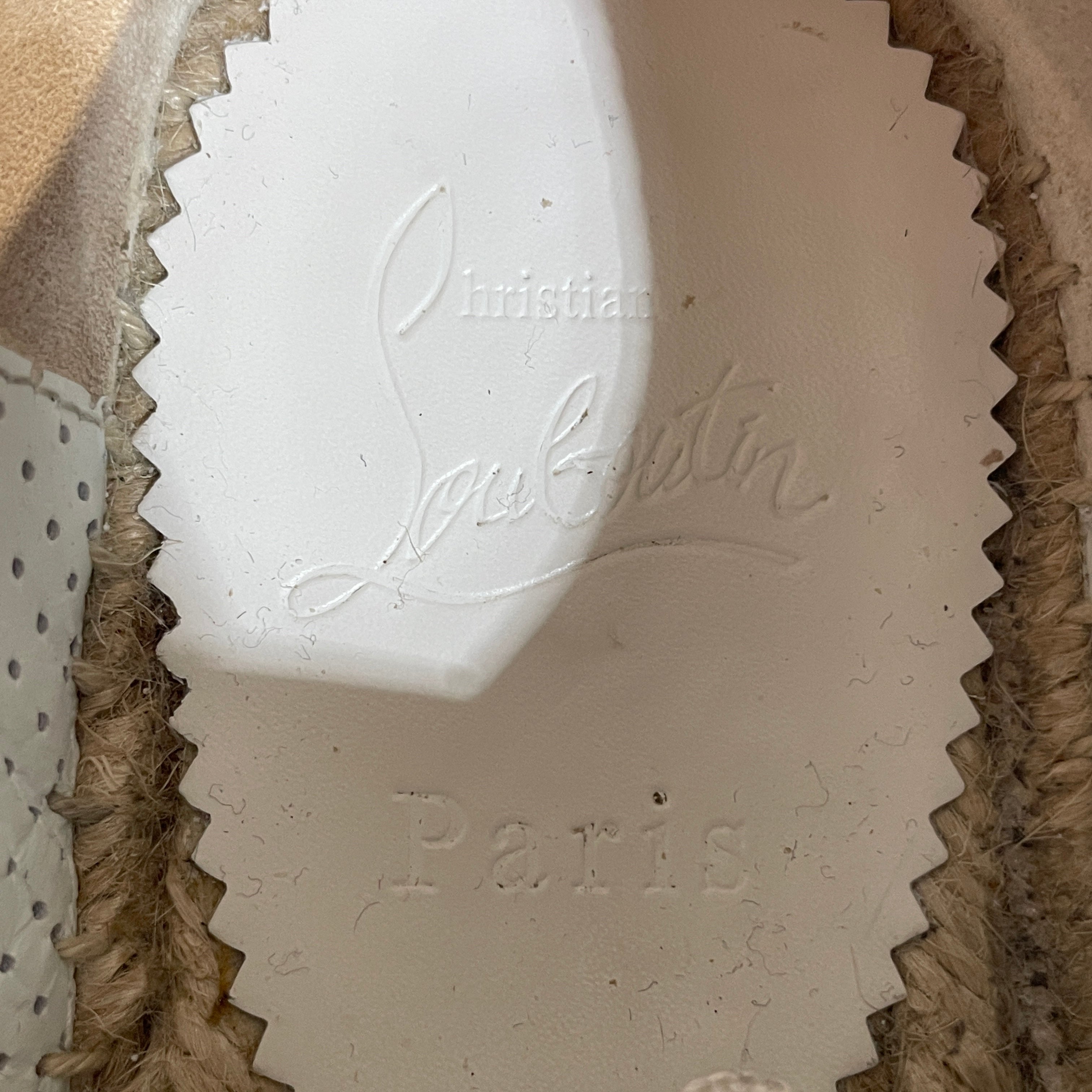 Christian Louboutin/Low-Sneakers/EU 38/Leather/WHT/Rope Sole view 3