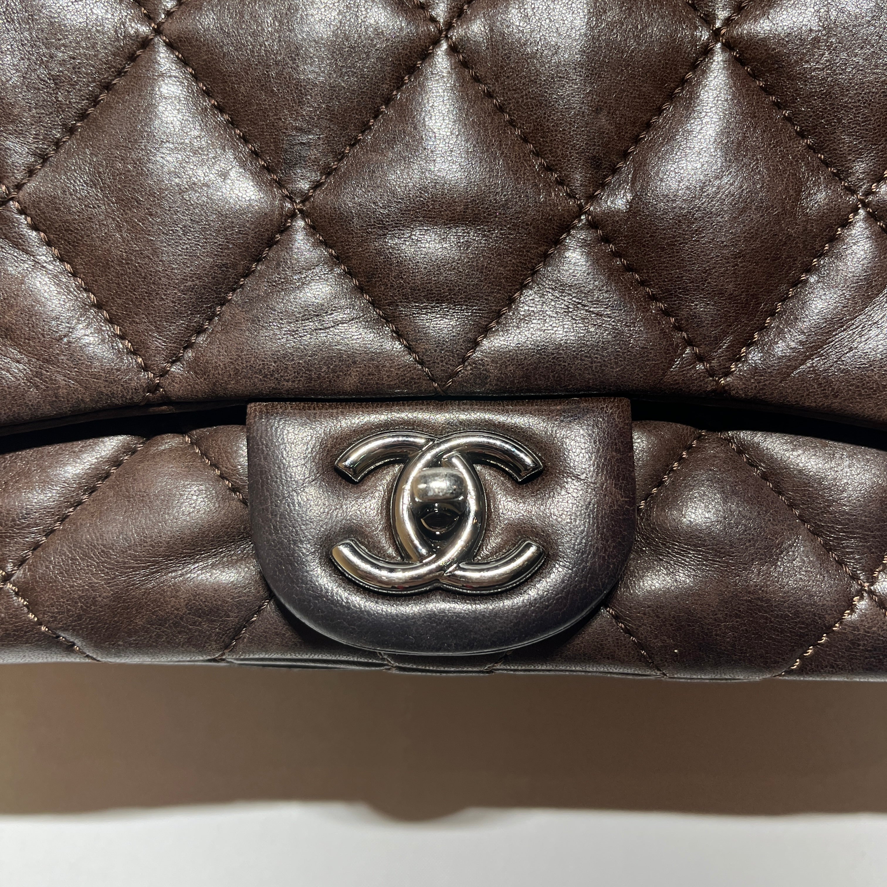 CHANEL/Hand Bag/Leather/BRW/Maxi 3 Accordian Flap view 5
