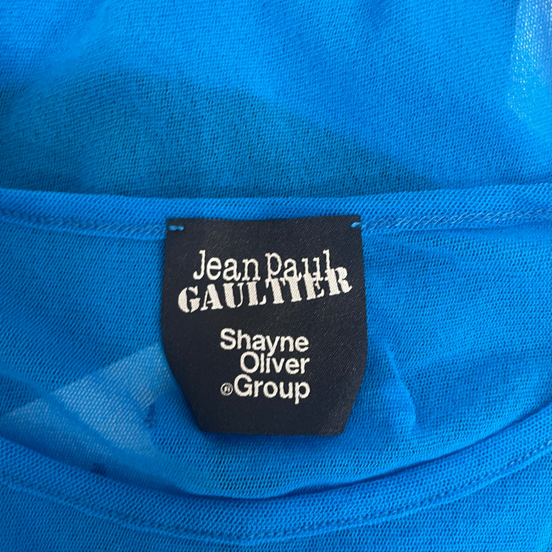 Jean Paul Gaultier/SL Blouse/M/Graphic/Polyester/BLU/SHAYNE OLIVER GROUP EARTH LOGO