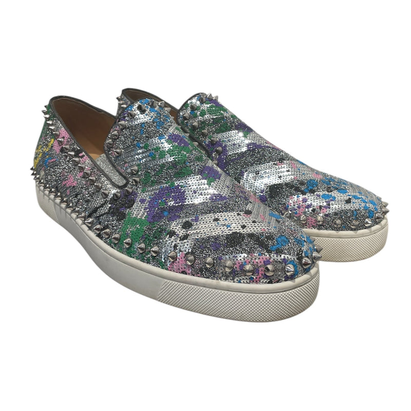 Christian Louboutin/Dress Shoes/US 9/All Over Print/Leather/MLT/STUDDED SEQUIN METALLIC