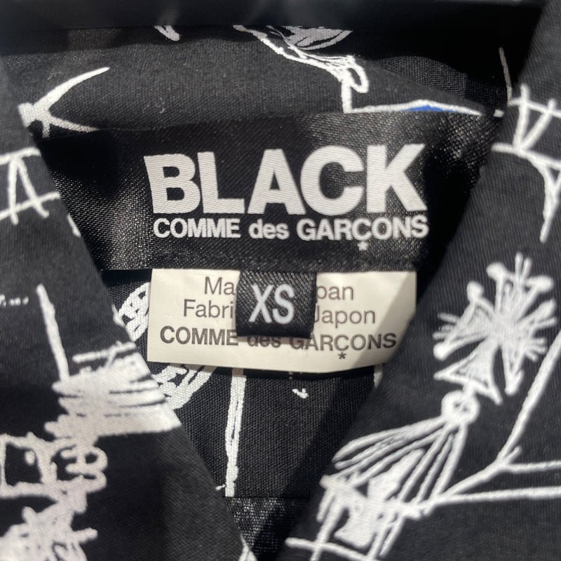 BLACK COMME des GARCONS/LS Shirt/XS/Cotton/BLK/All Over Print/