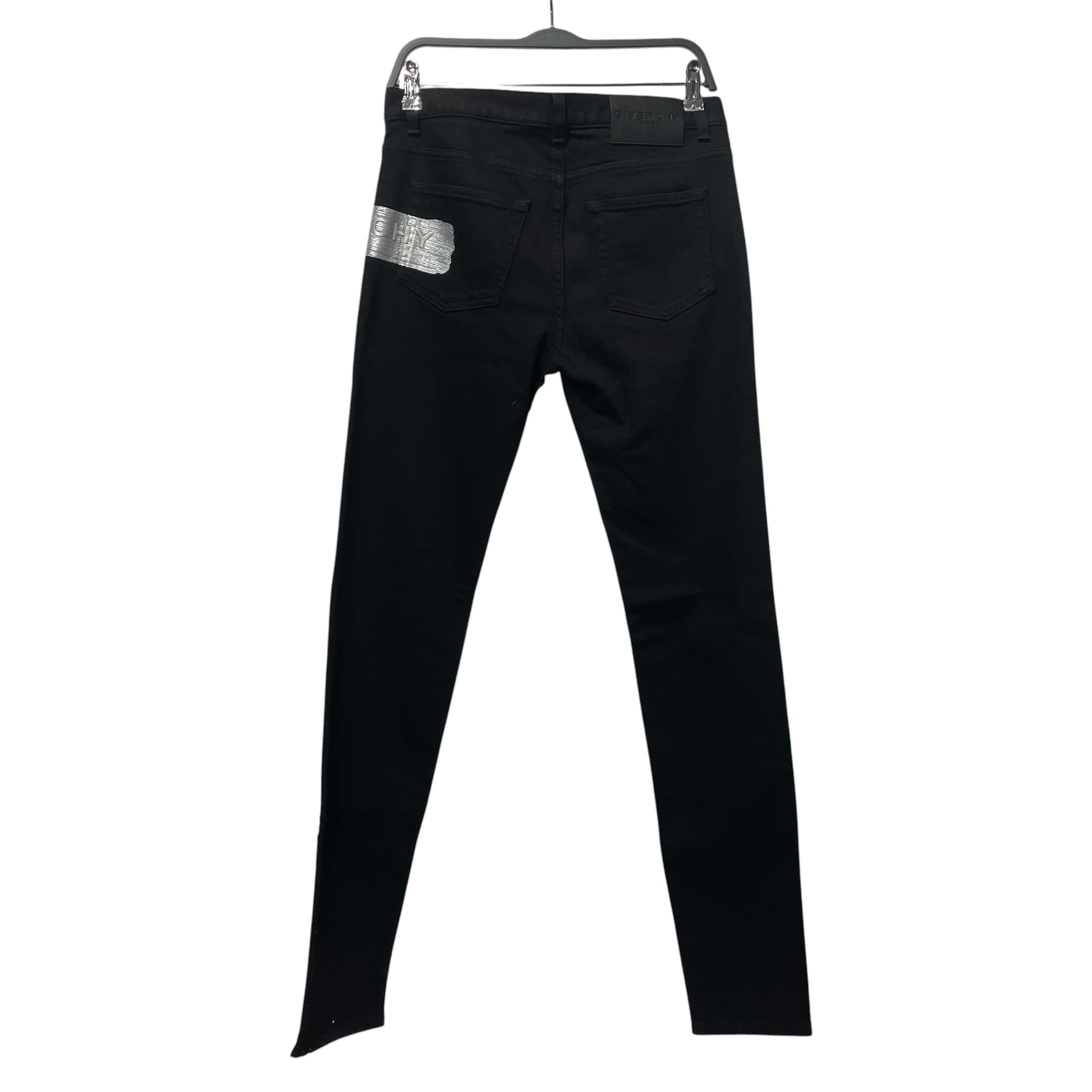 GIVENCHY/Skinny Pants/30/Denim/BLK/logo brush stroke view 2