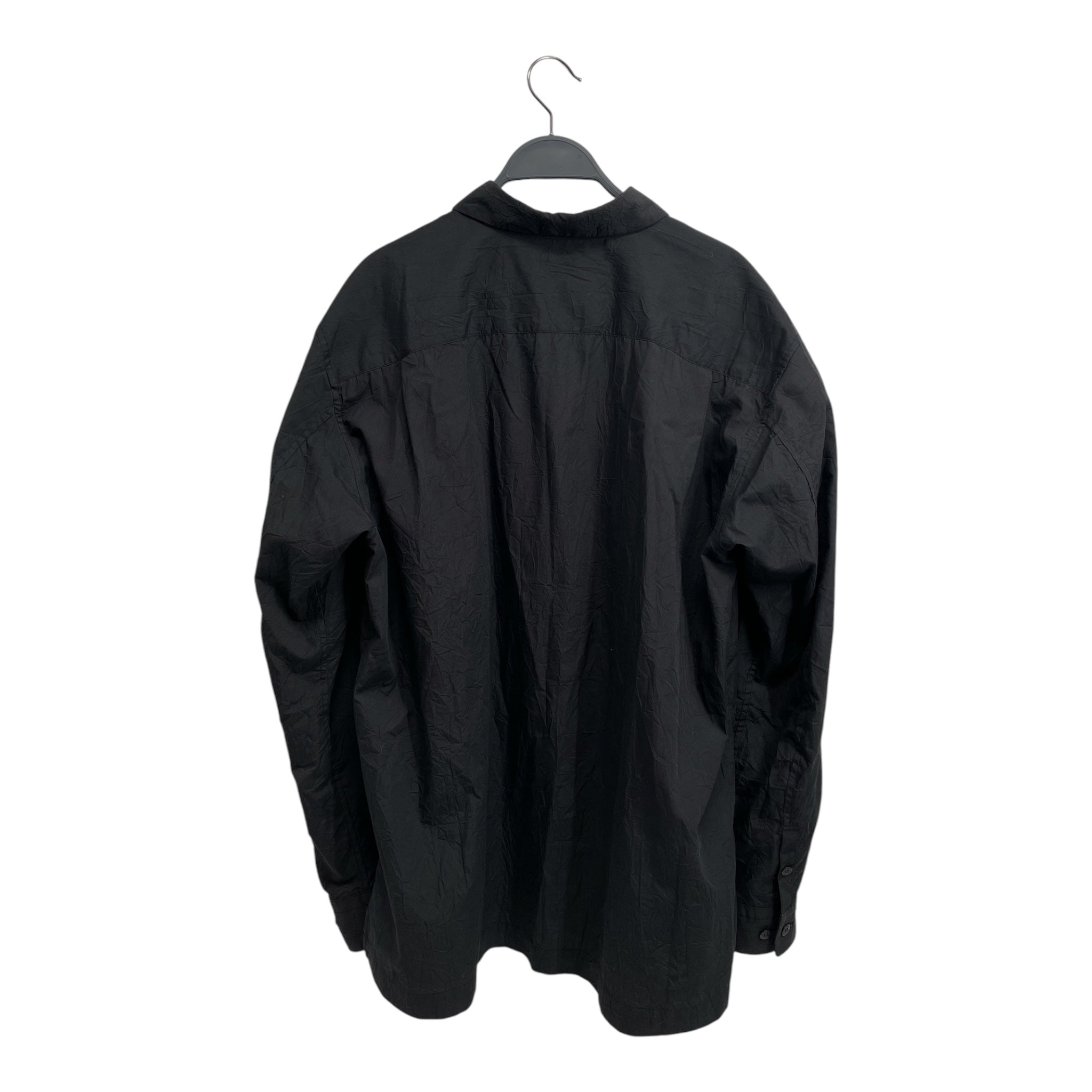 ISSEY MIYAKE MEN/LS Shirt/4/Cotton/BLK/All Over Print/GREY DYE SCRUNCH BLACK view 2