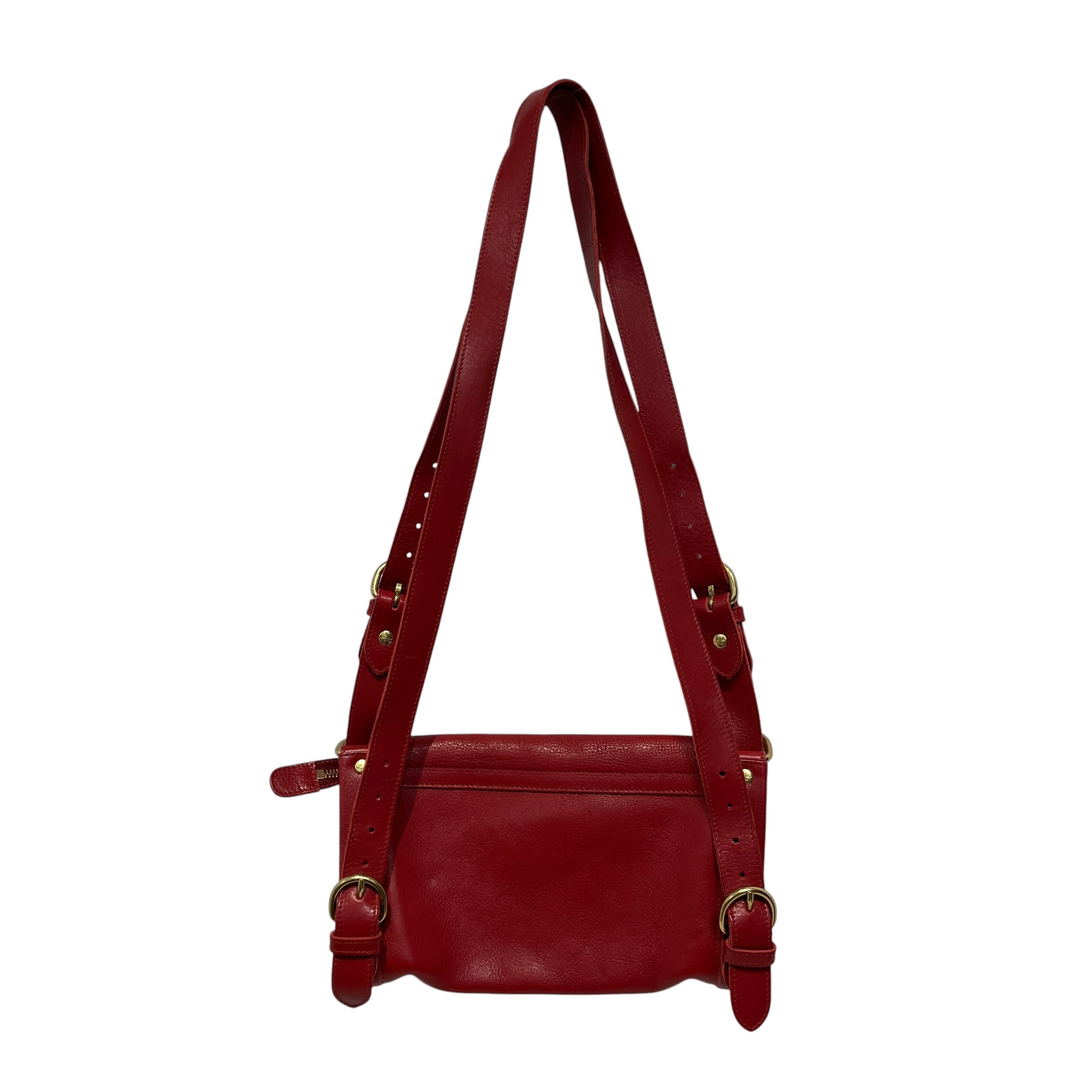 IL BISONTE/Cross Body Bag/Leather/RED/Over Flap view 2