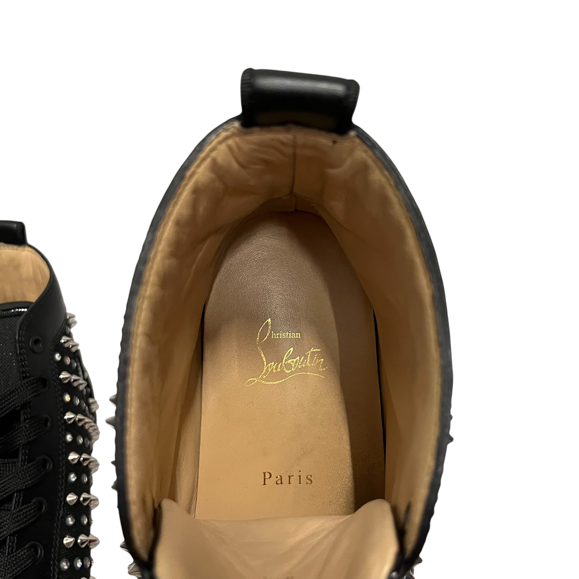 Christian Louboutin/Hi-Sneakers/US 8.5/Leather/BLK/spike view 5