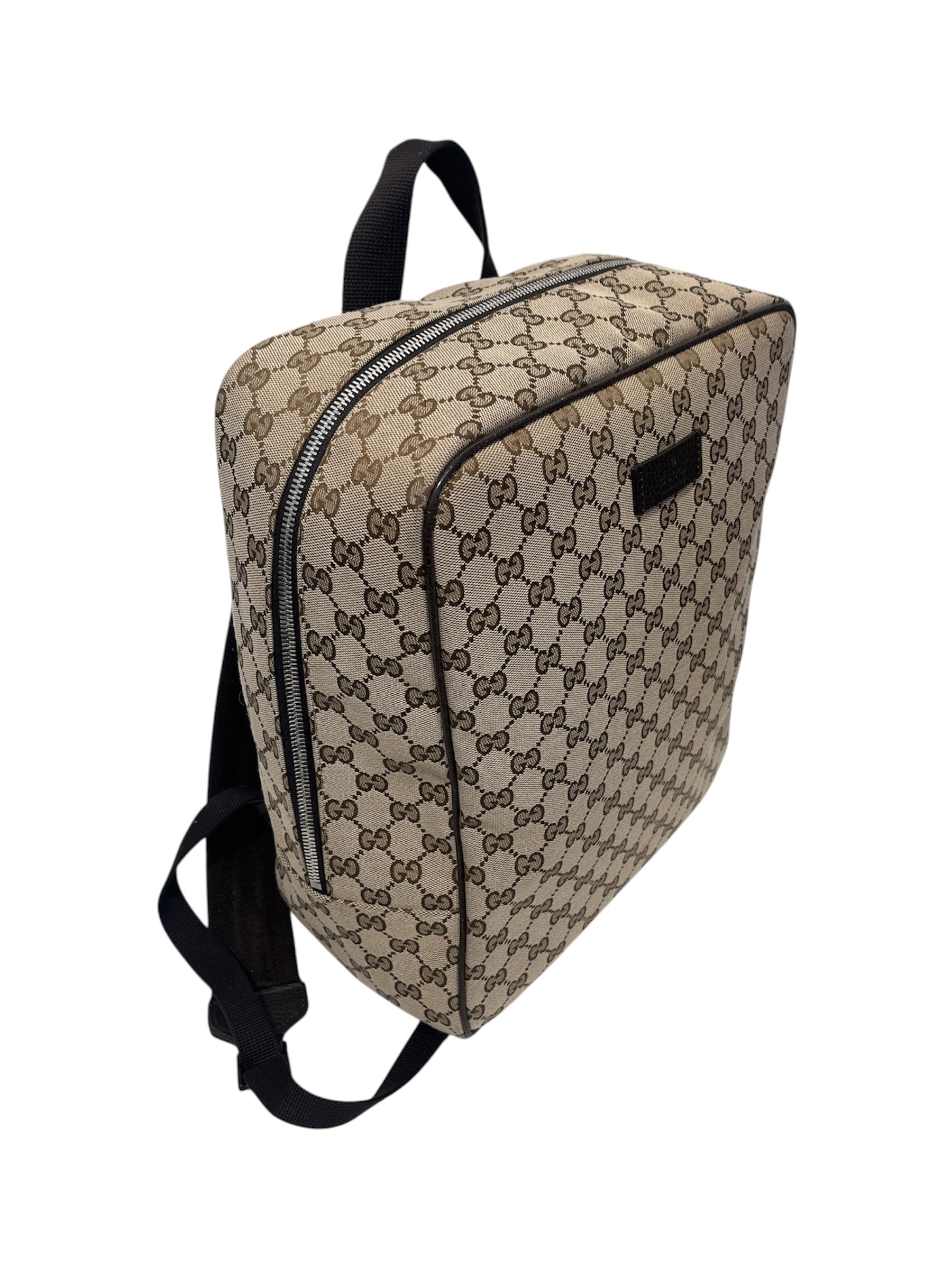 GUCCI/Backpack/Monogram/BEG/gg canvas top zip view 6
