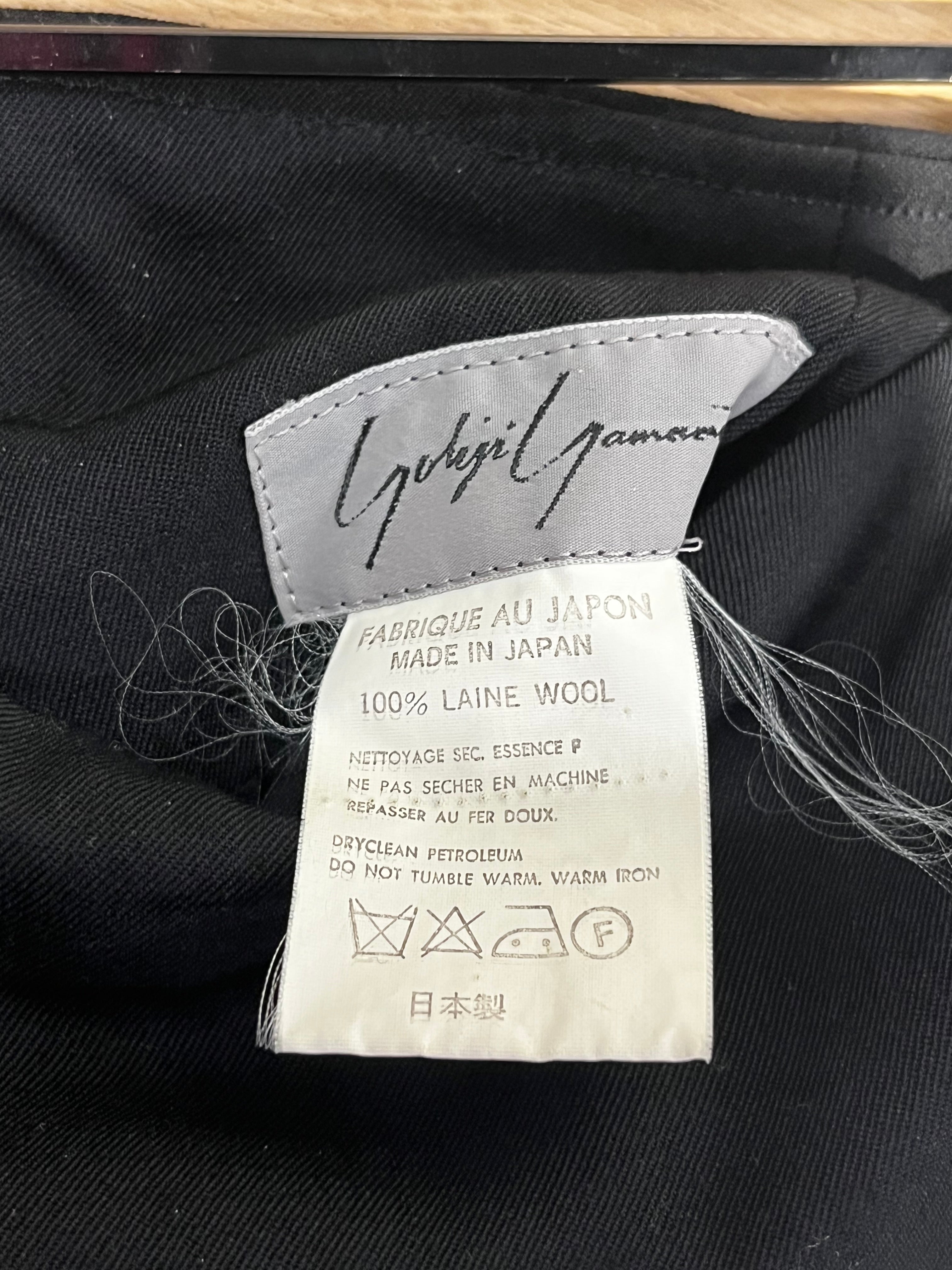 YOHJI YAMAMOTO/Jumpsuits/S/Wool/BLK/High-waisted/ view 3