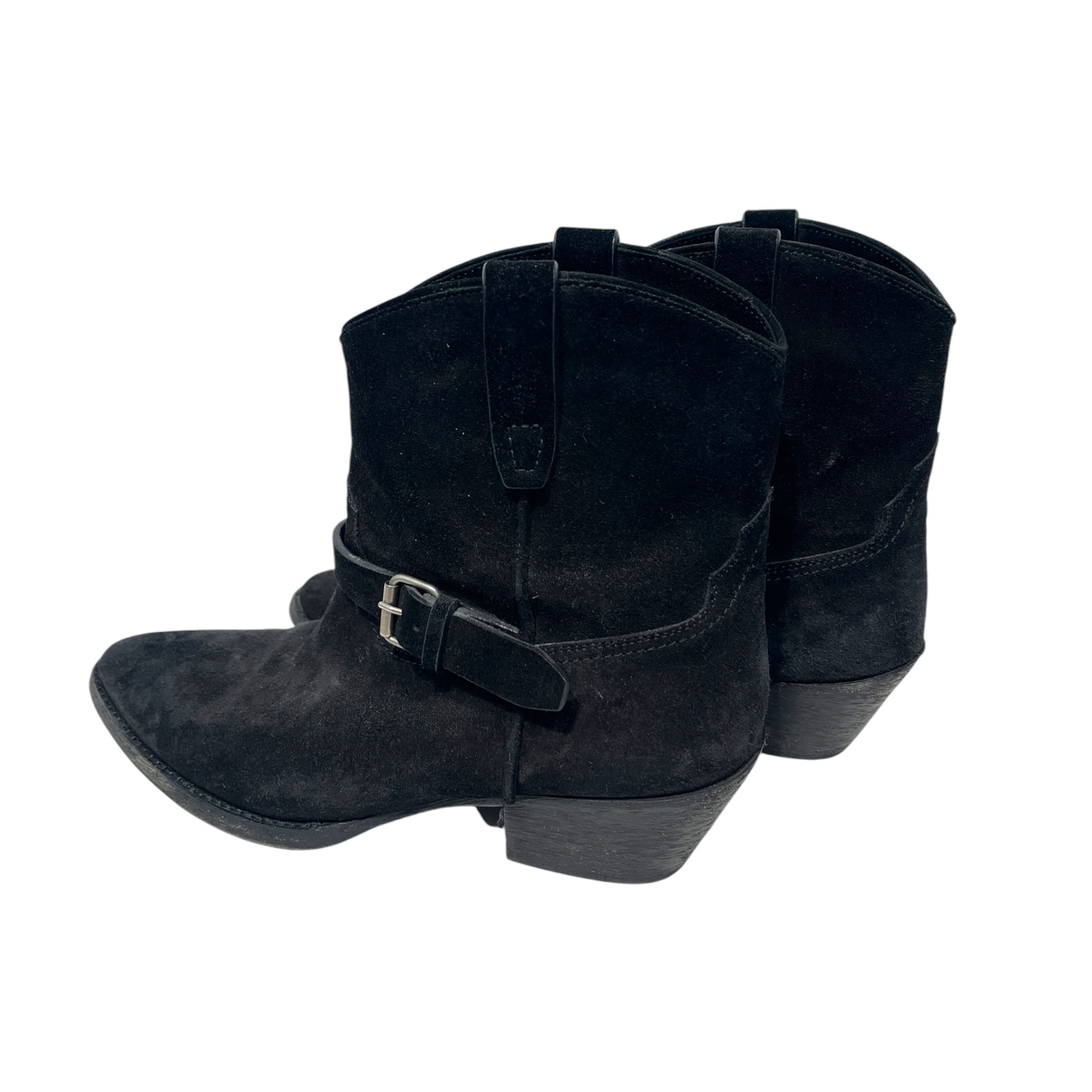 SAINT LAURENT/Western Boots/EU 41/Suede/BLK/West Buckled Boots view 2