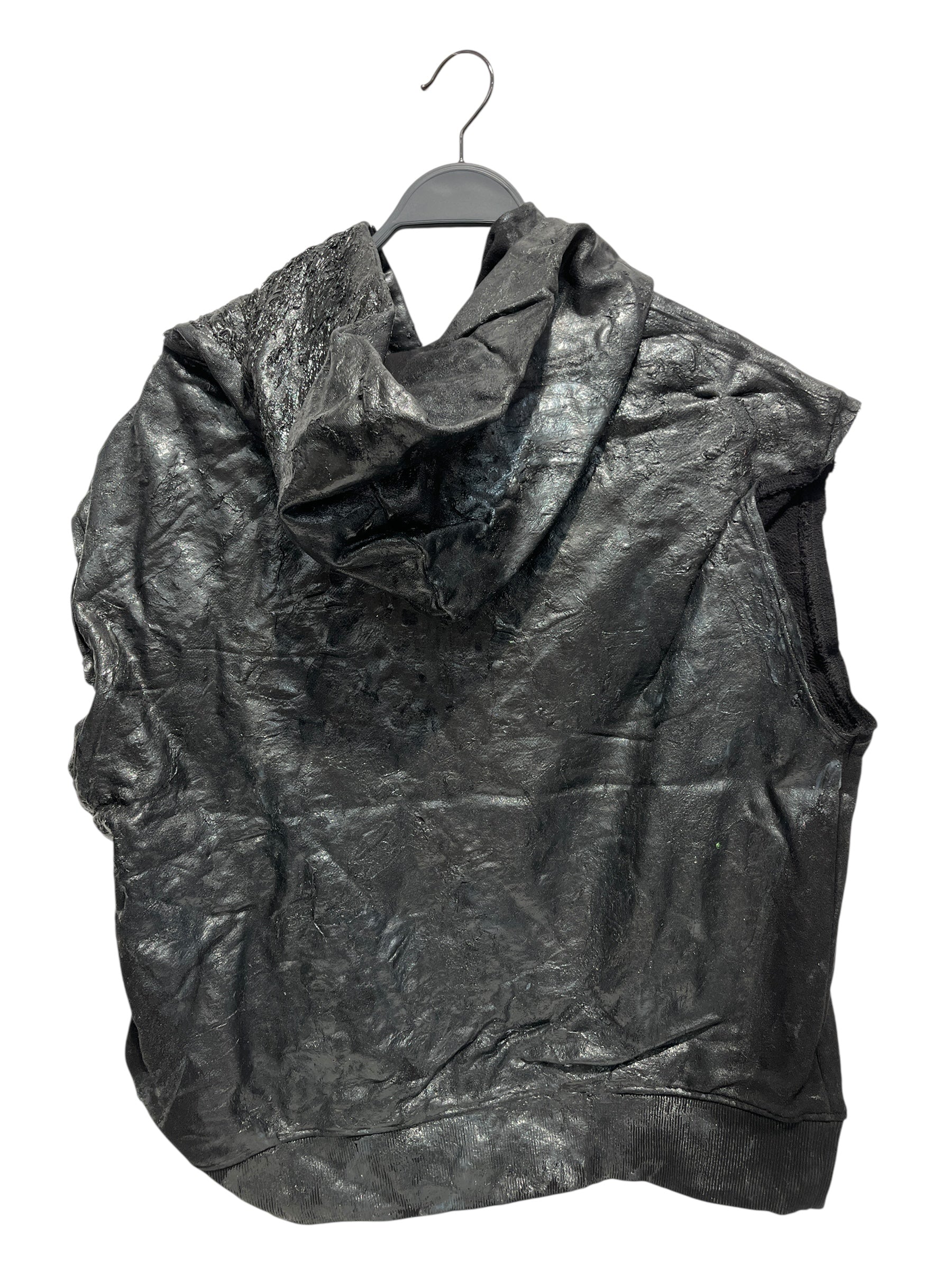 HUBANE/Vest/Cotton/BLK/SLEEVELESS HOODIE W BLACK GOO view 2
