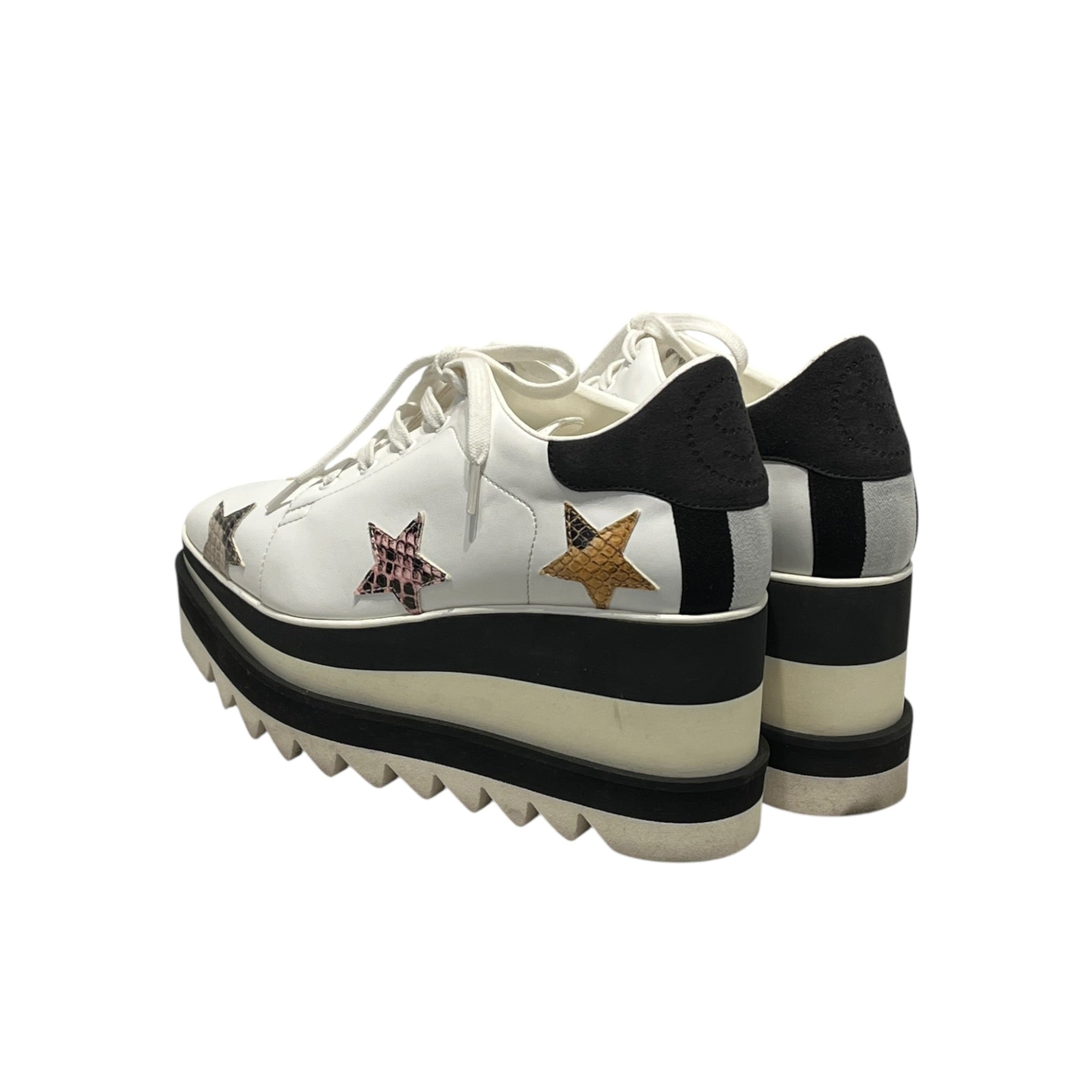 STELLAMcCARTNEY/Low-Sneakers/EU 35/All Over Print/Leather/WHT/Platform/elyse star platforms view 2