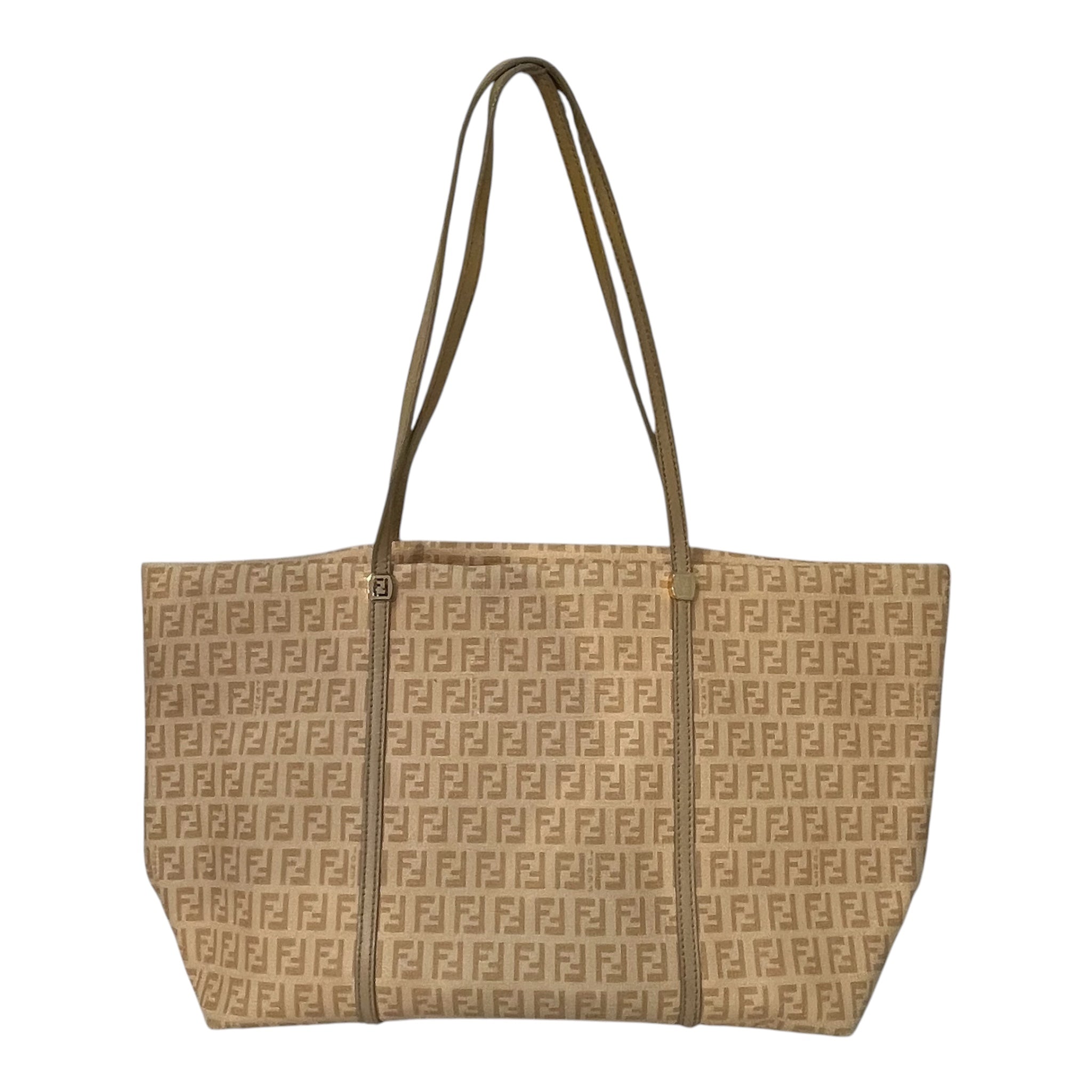 FENDI/Tote Bag/Monogram/Leather/BEG/ZUCCHINO TOTE ROLLED LIP view 1