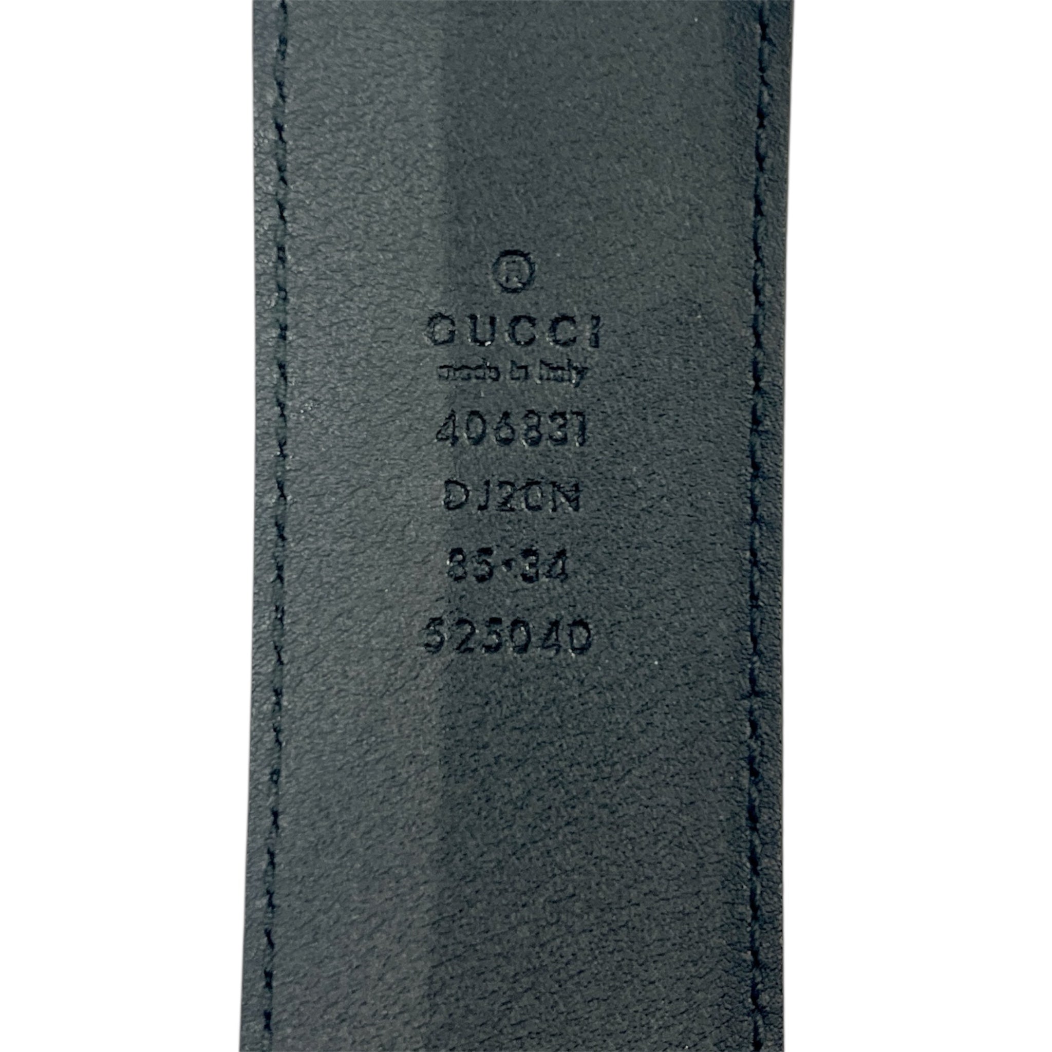GUCCI/Belt/Leather/BLK/LARGE SILVER GG MARMONT BUCKLE view 3