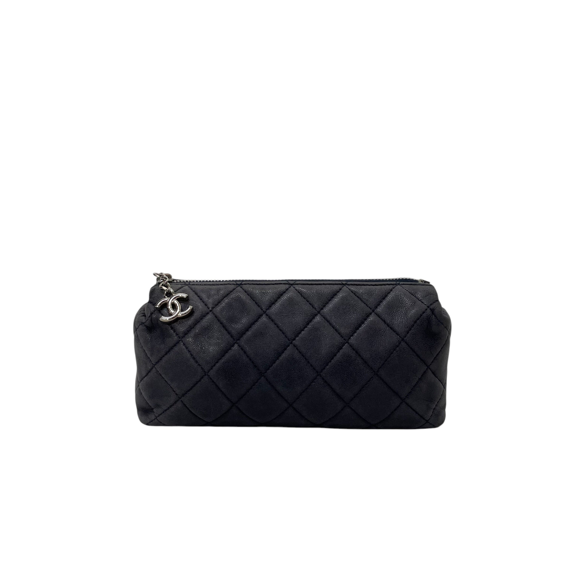 CHANEL/Pouch/NVY/LAMBSKIN COSMETIC BAG view 3