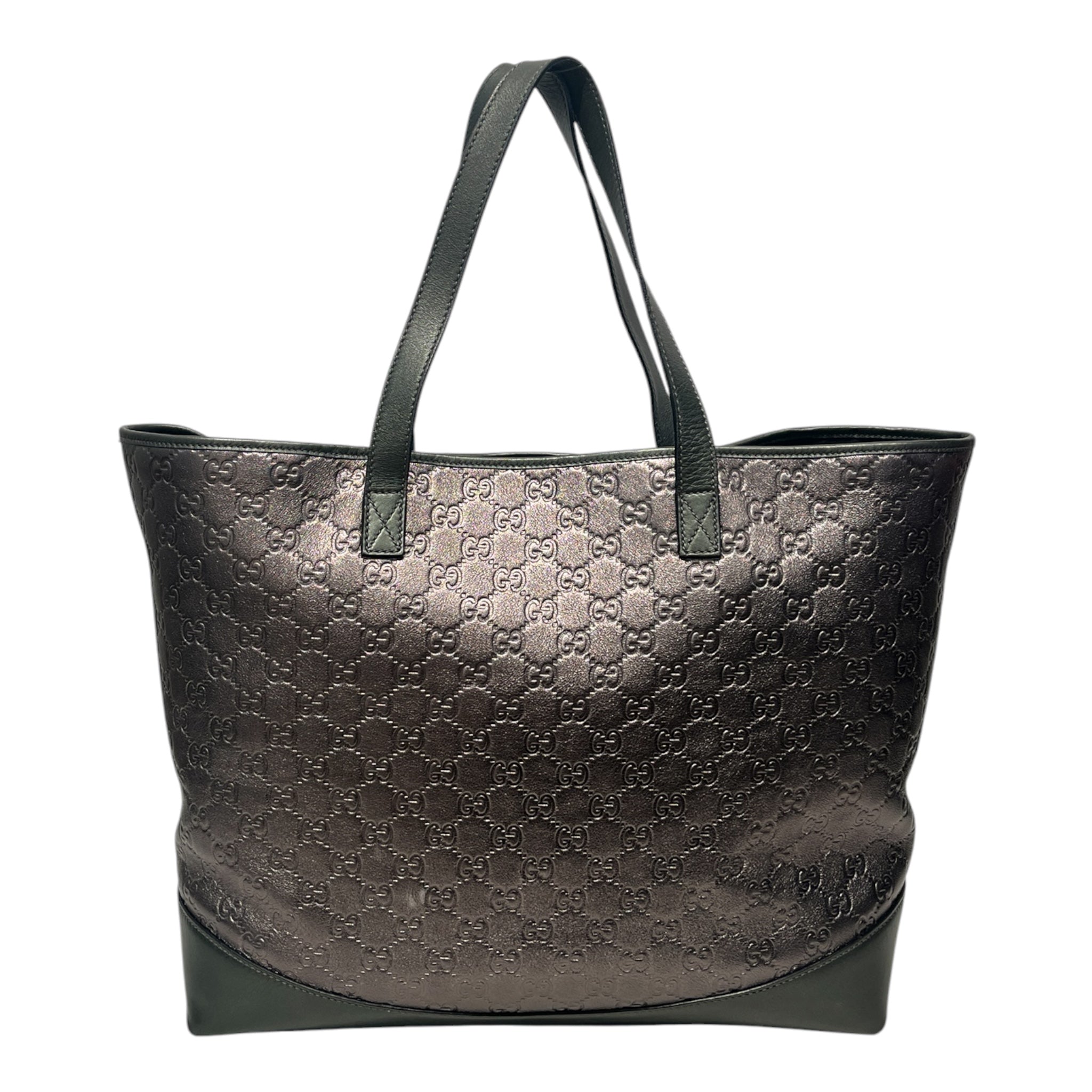 GUCCI/Tote Bag/Monogram/Leather/SLV/GUCCI SILV METALIC TOTE view 1