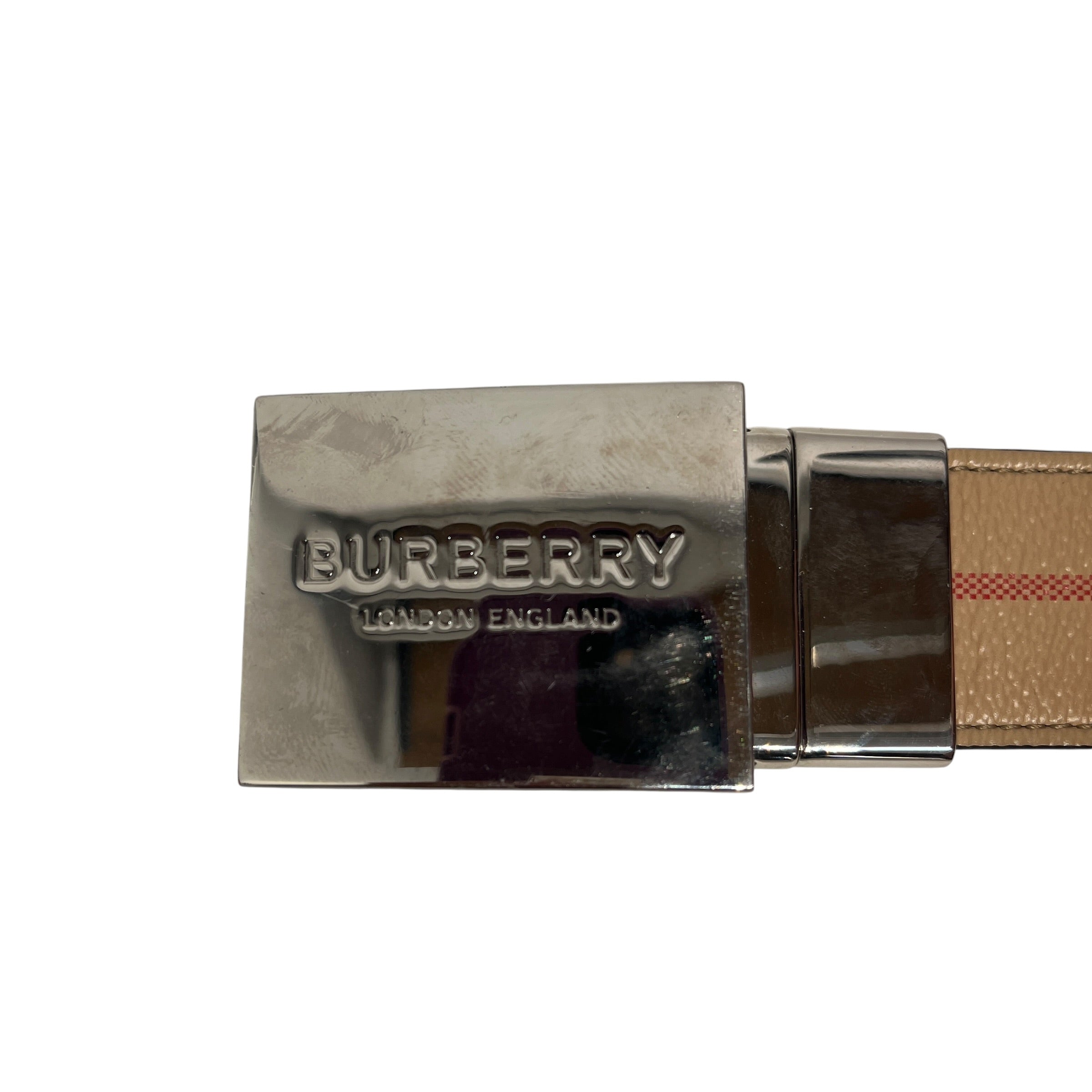 BURBERRY LONDON/Belt/Gingham Check/Leather/BEG/M's/reversible belts view 3