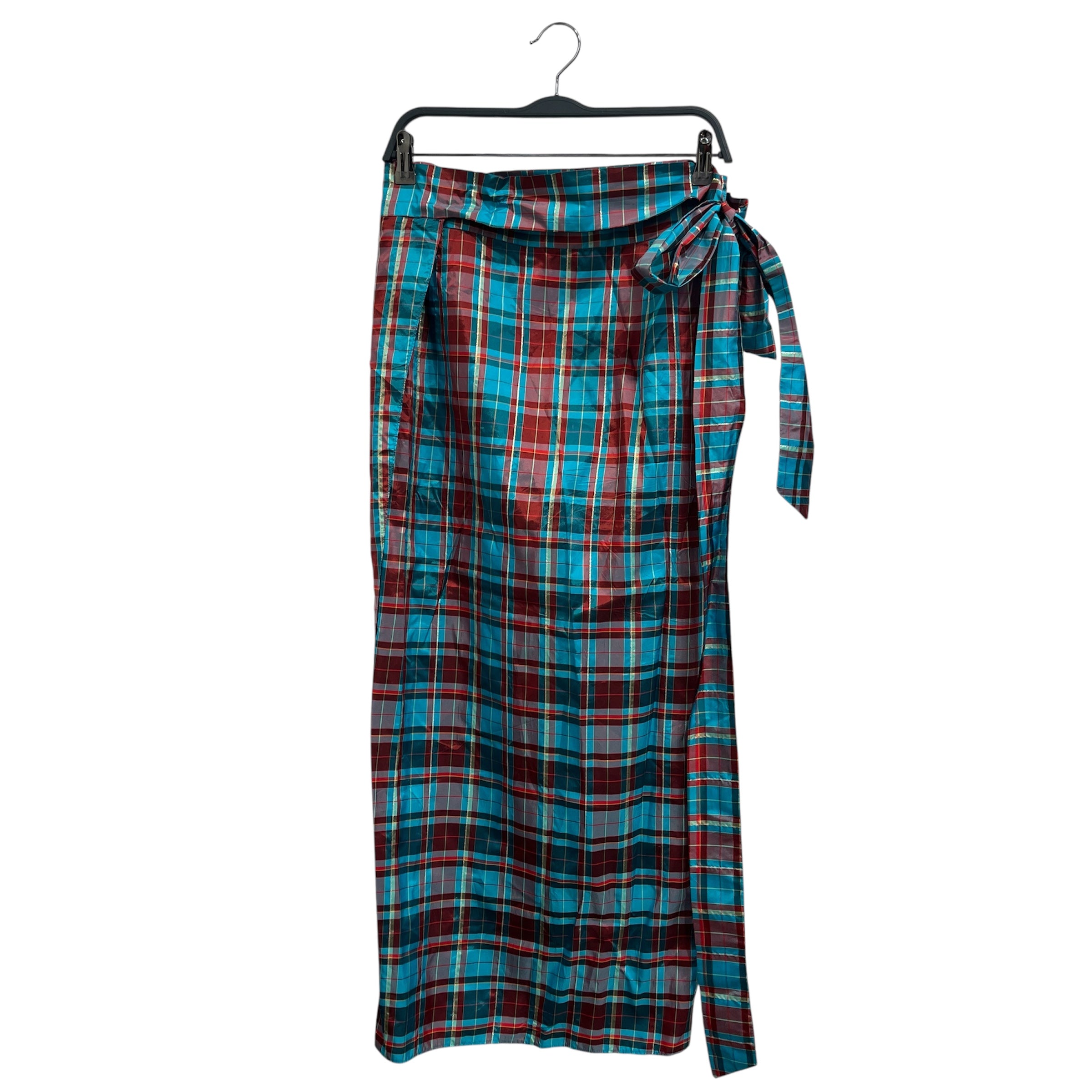 La Vie Style House/Long Skirt/OS/Plaid/Silk/BLU/Wrap Around Skirt view 1