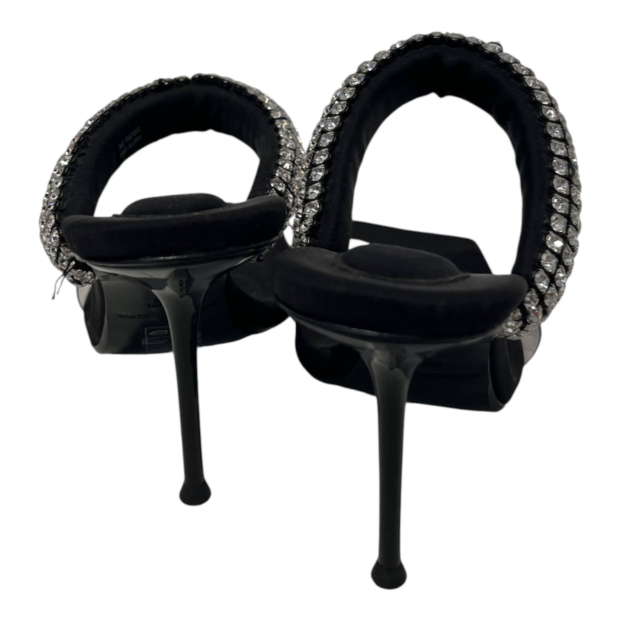 Alexander Wang/Heels/EU 36.5/Leather/BLK/Open-Toe/crystals around ankle view 2