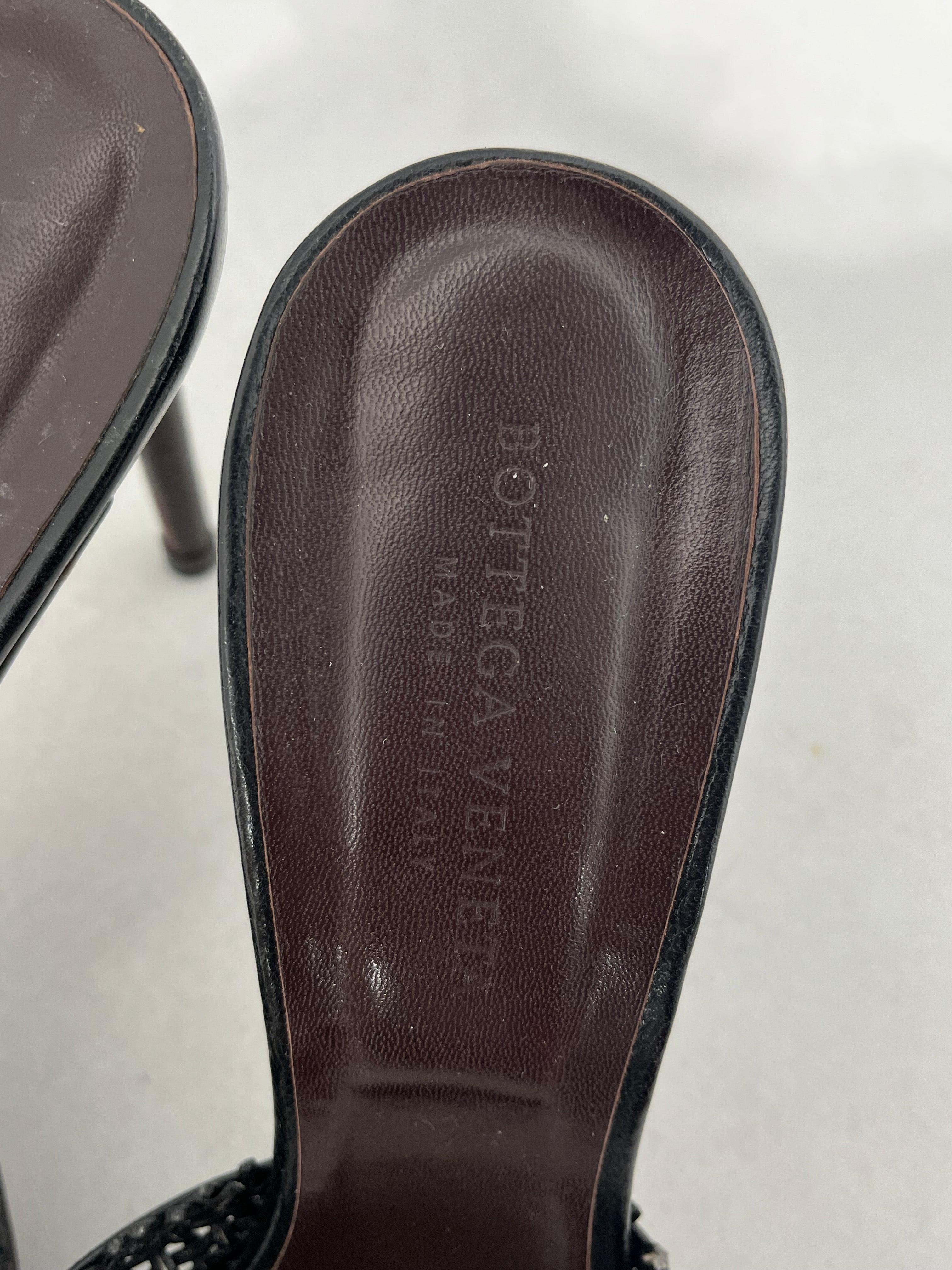 BOTTEGA VENETA/Heels/EU 40/Leather/BLK/SMALL CROSSWEAVE BUTTERFLY view 5