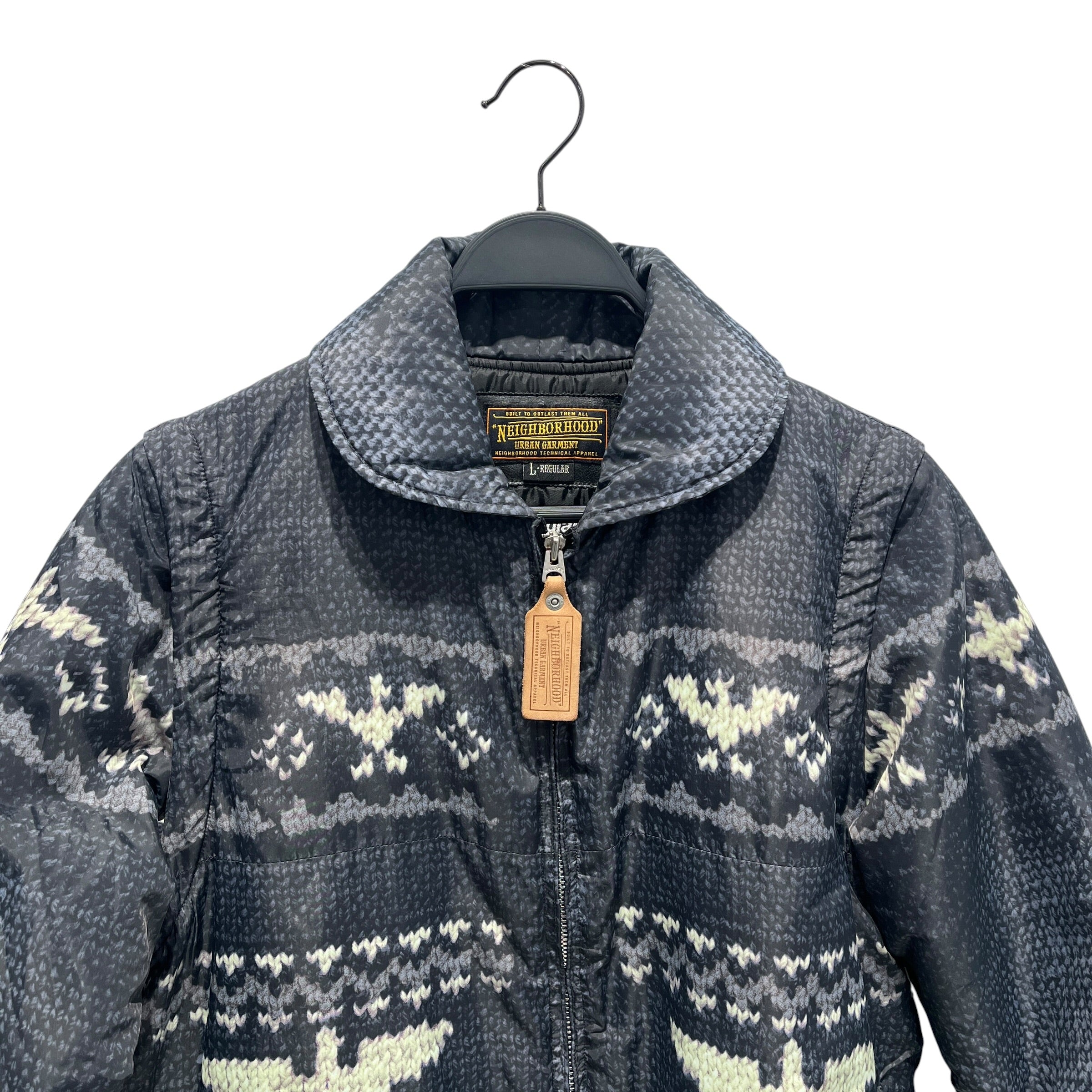 NEIGHBORHOOD/Quilted Jkt/L/Nylon/IDG/Graphic/NYLON SWEATER PRINT DOWN view 6