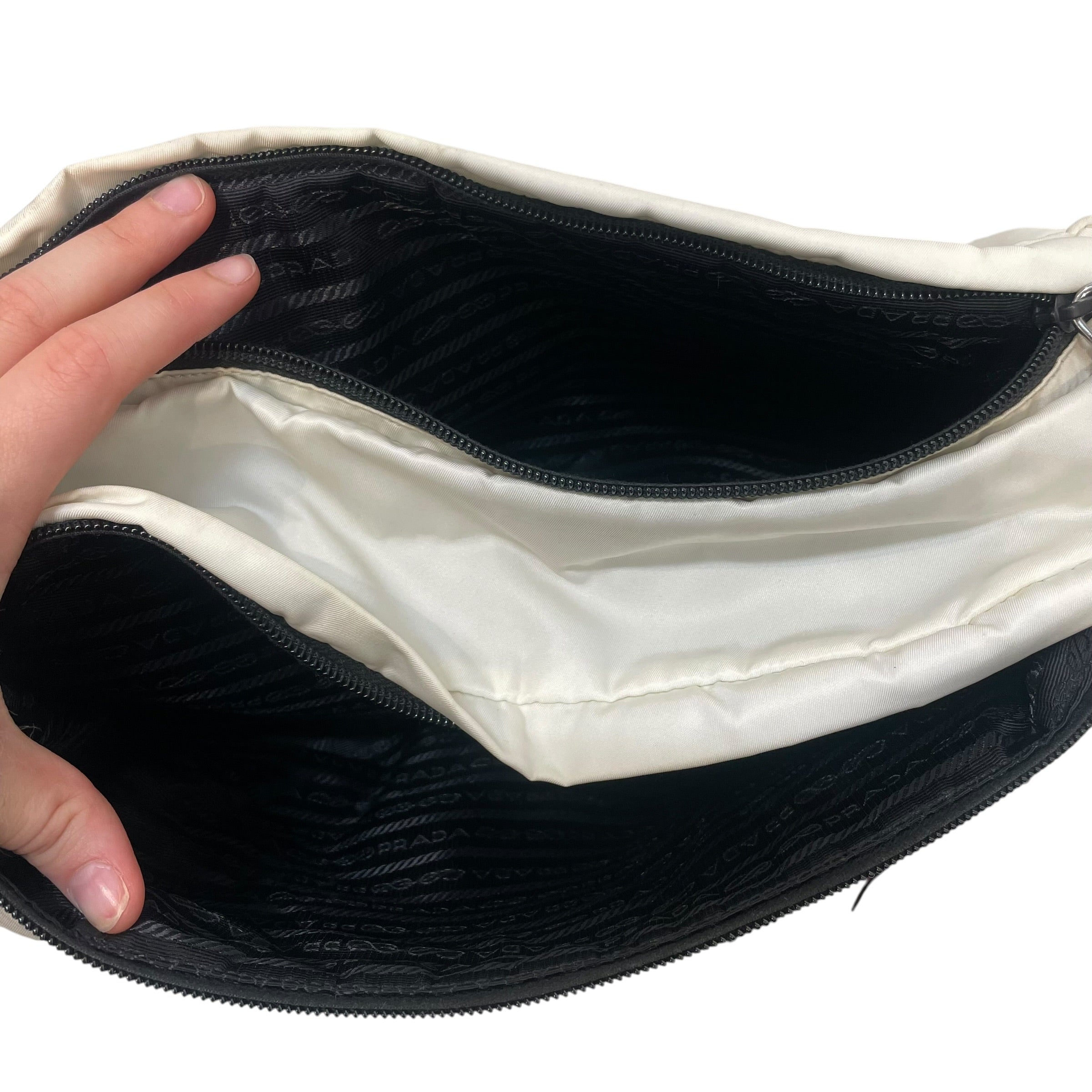 PRADA/Fanny Pack/Nylon/WHT/RED STUDS view 4