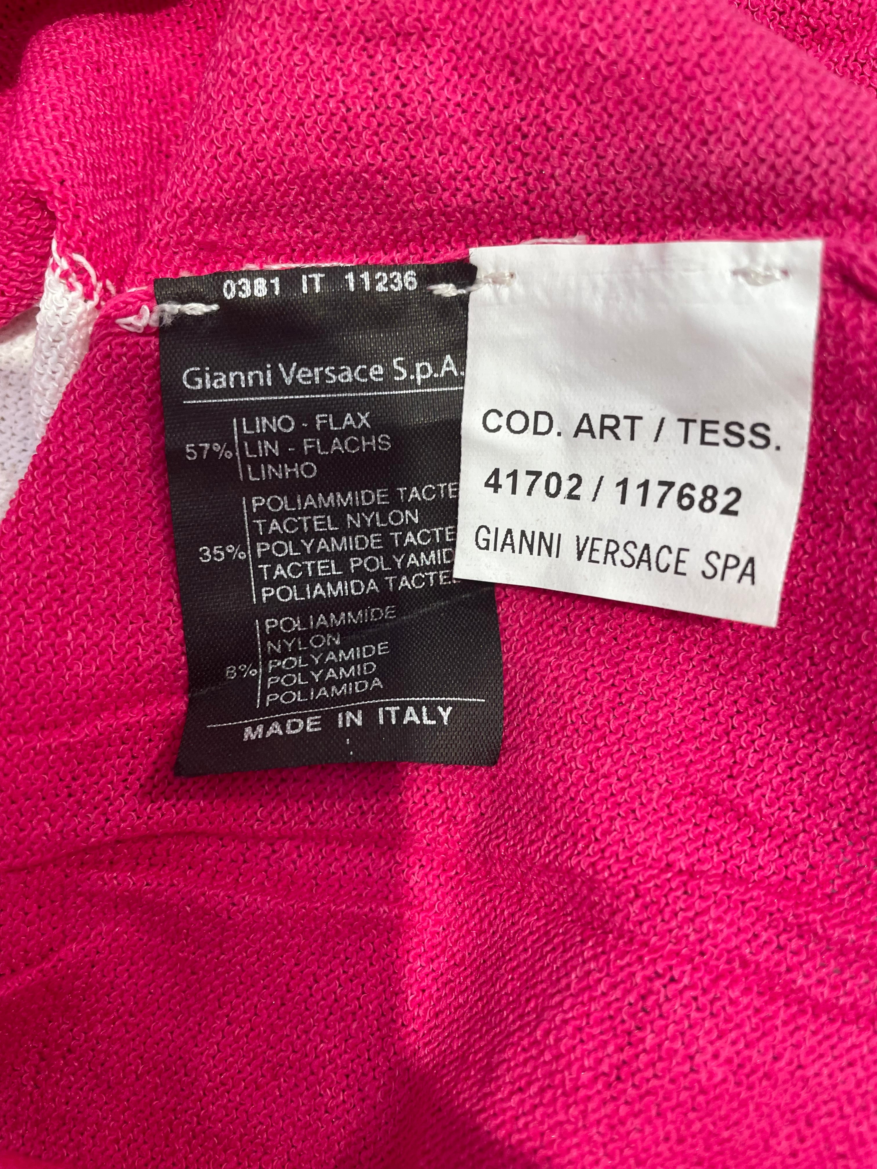 VERSACE/Sweater/S/Border/PNK/'PLAYER' SS BLU/HOTPINK/WHIT view 4