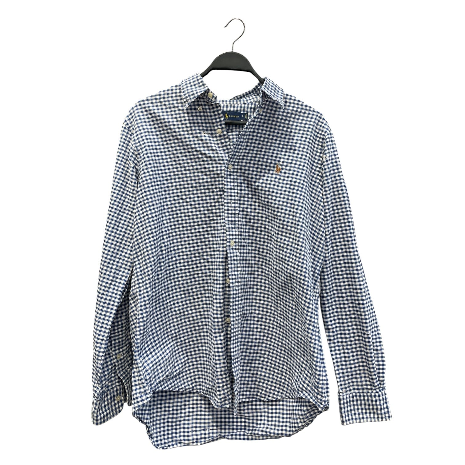 RALPH LAUREN/LS Shirt/L/Cotton/BLU/Plaid/ view 1