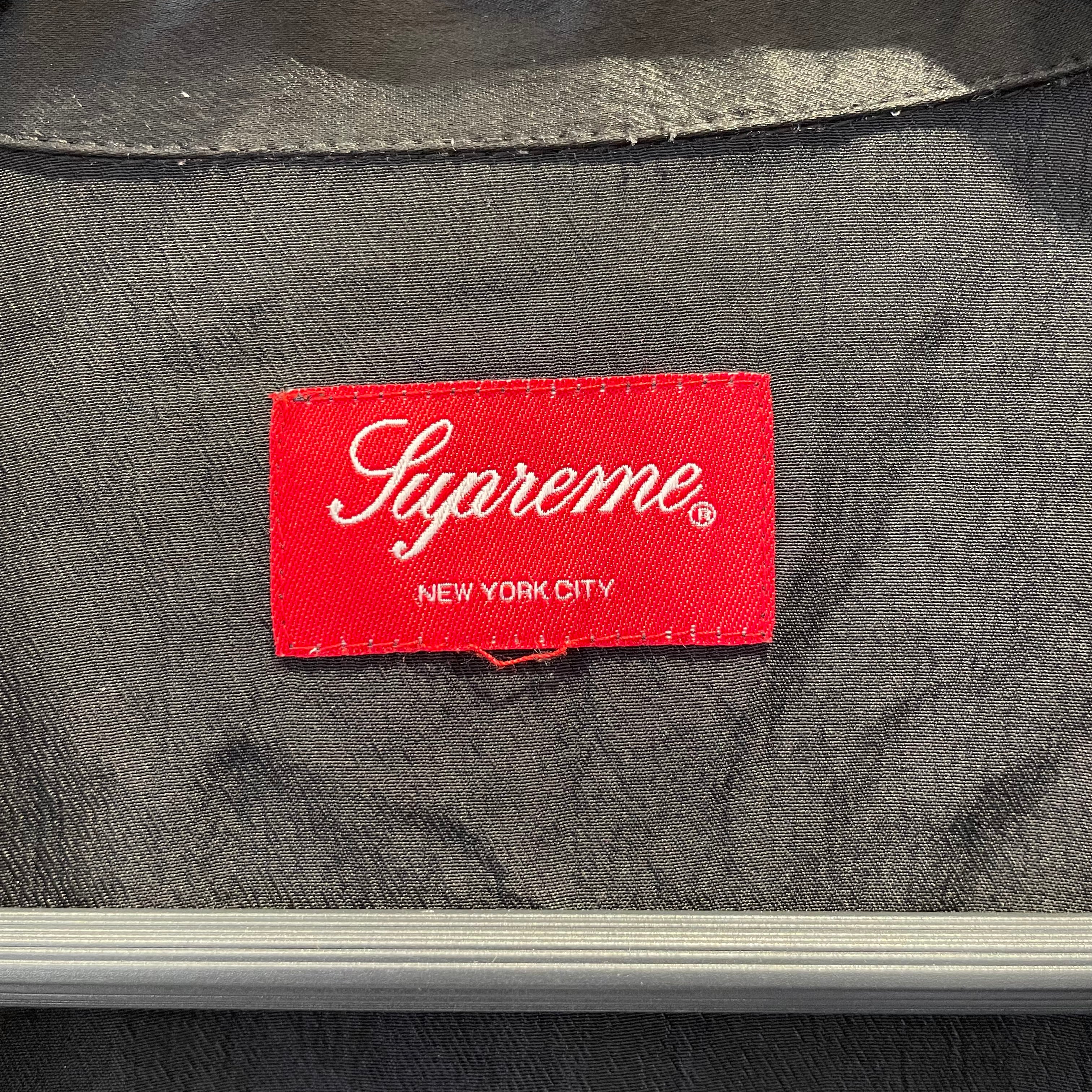 Supreme/Shirt/BLK/Satin zip purple&blue stripe view 3