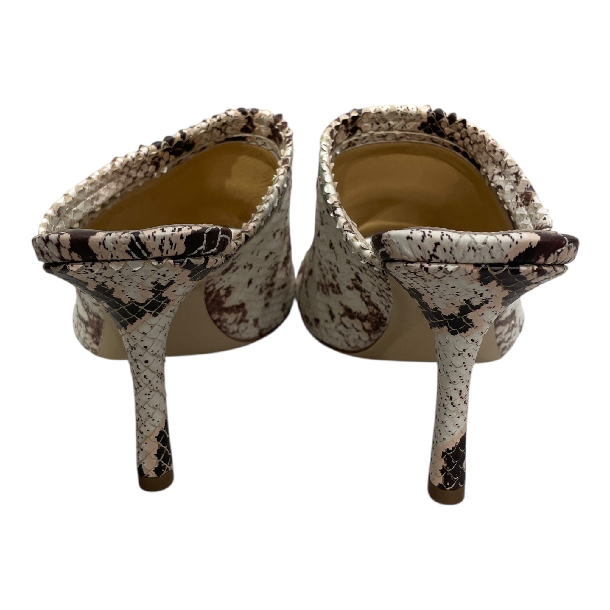 BURBERRY/Heels/EU 38/Animal Pattern/Leather/CRM/SNAKESKIN DOUBLE ZIP HEEL view 3