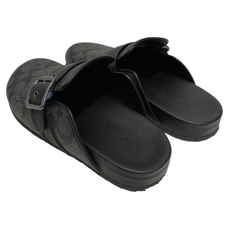 COACH/Sandals/US 10.5/Monogram/Leather/BLK/