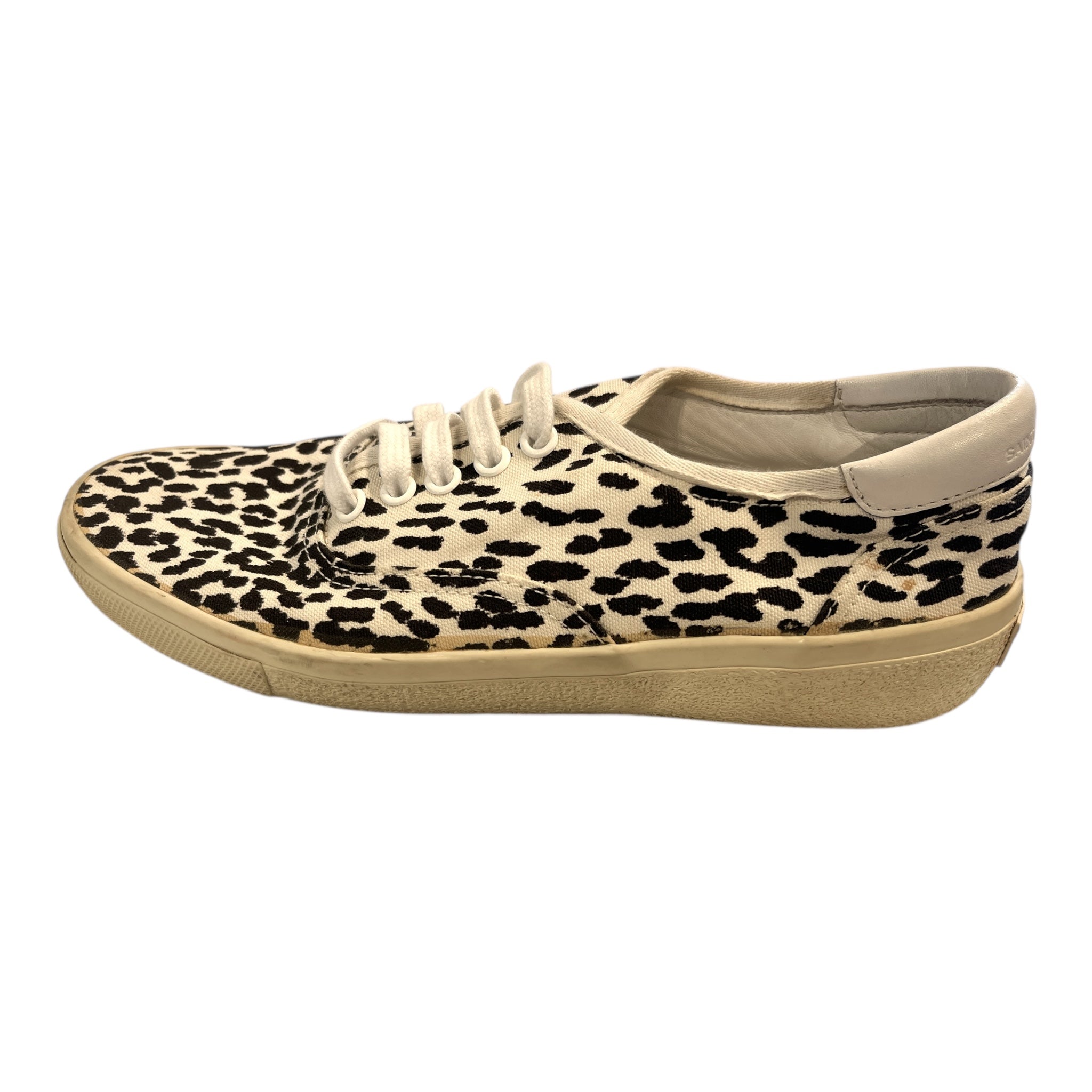 SAINT LAURENT/Low-Sneakers/EU 38.5/Leopard/Cotton/WHT/BLK view 4