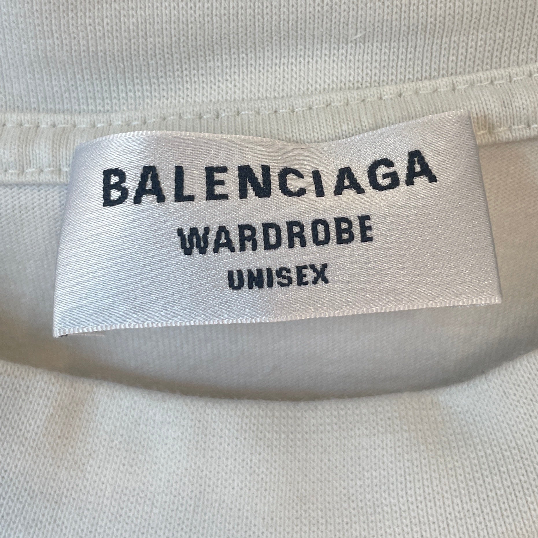 BALENCIAGA/T-Shirt/XS/Cotton/WHT/WARDROBE/ 3 STRIPE BLUE view 4