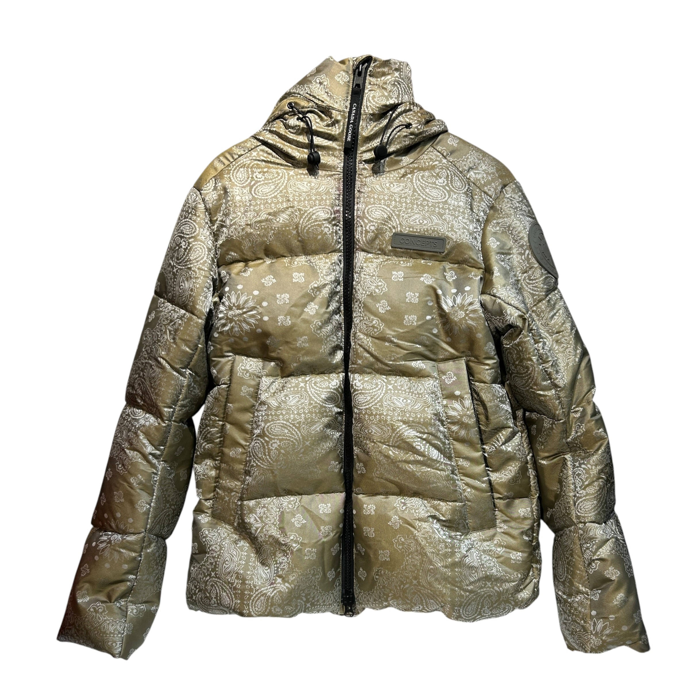 CANADA GOOSE/COLLECTIVE CONCEPTS/Puffer Jkt/S/Nylon/GRN/All Over Print/Paisley print view 1