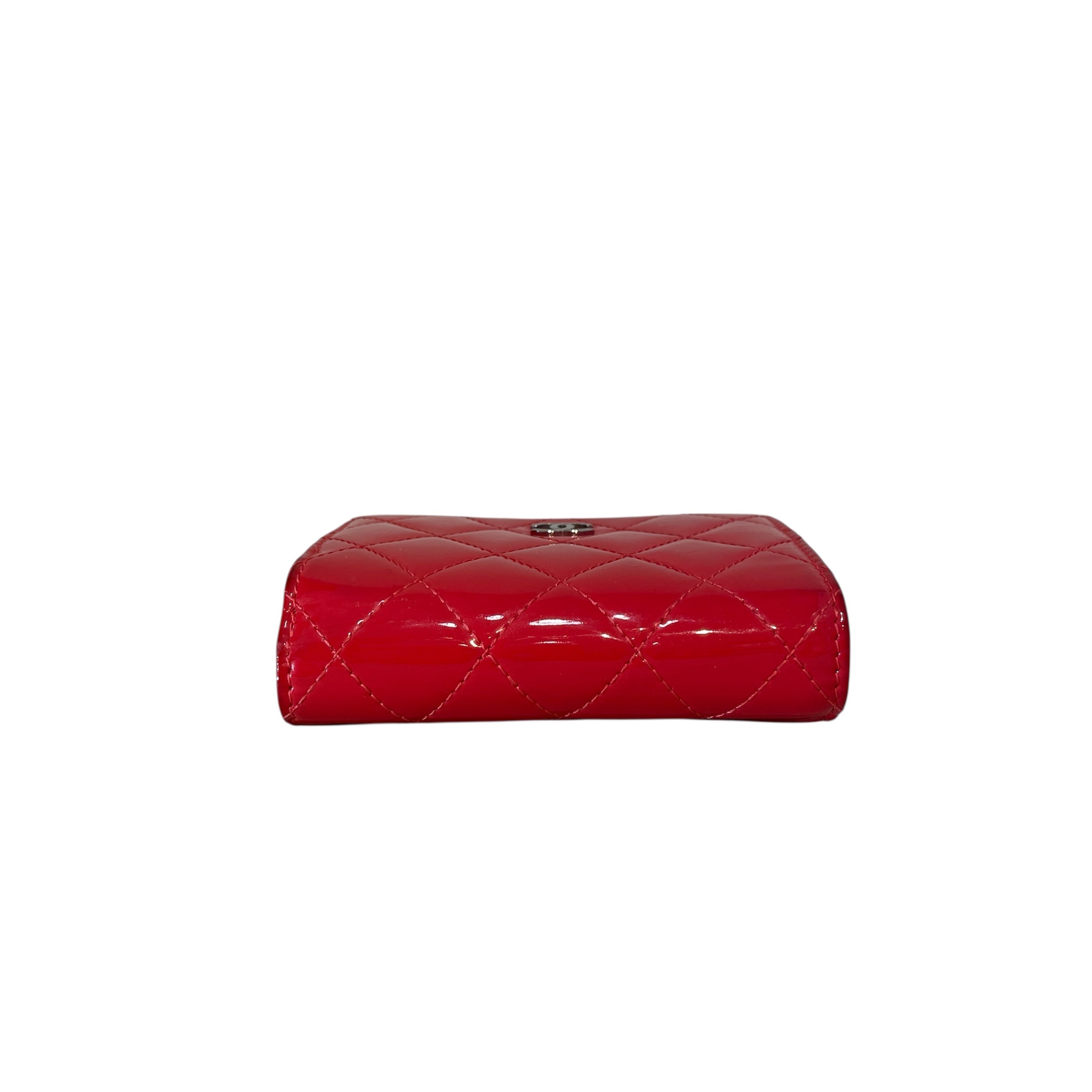 CHANEL/Wallet/Leather/RED/Quilted Patent Leather L Yen view 3