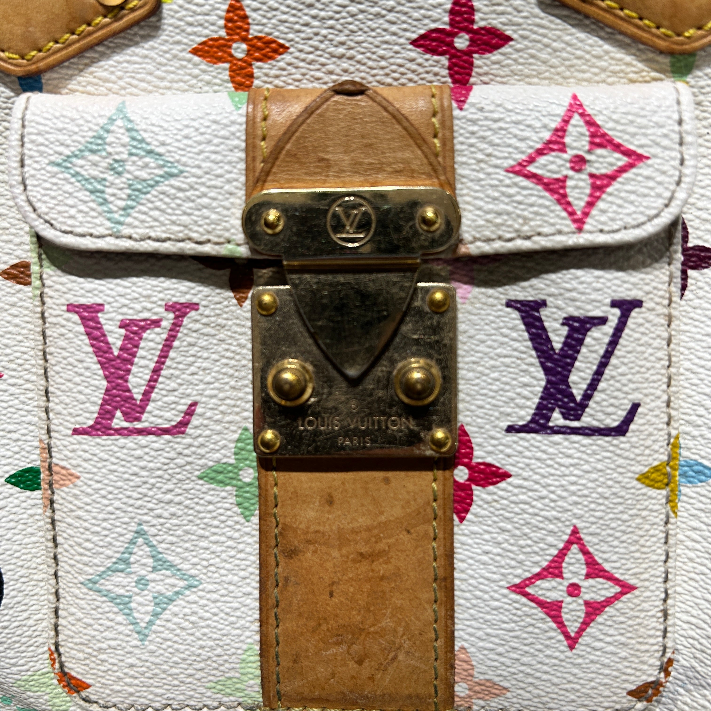 LOUIS VUITTON/Hand Bag/Monogram/Leather/WHT/Speedy White Murikami Handbag view 5