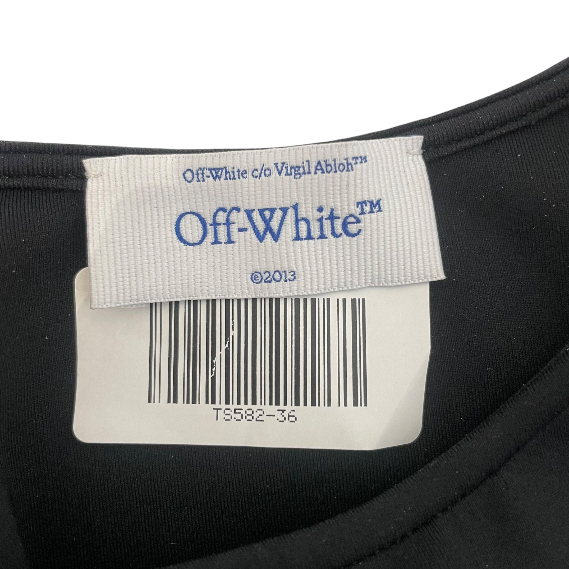 OFF-WHITE/LS T-Shirt/36/Polyester/BLK/Ripped Arms view 3