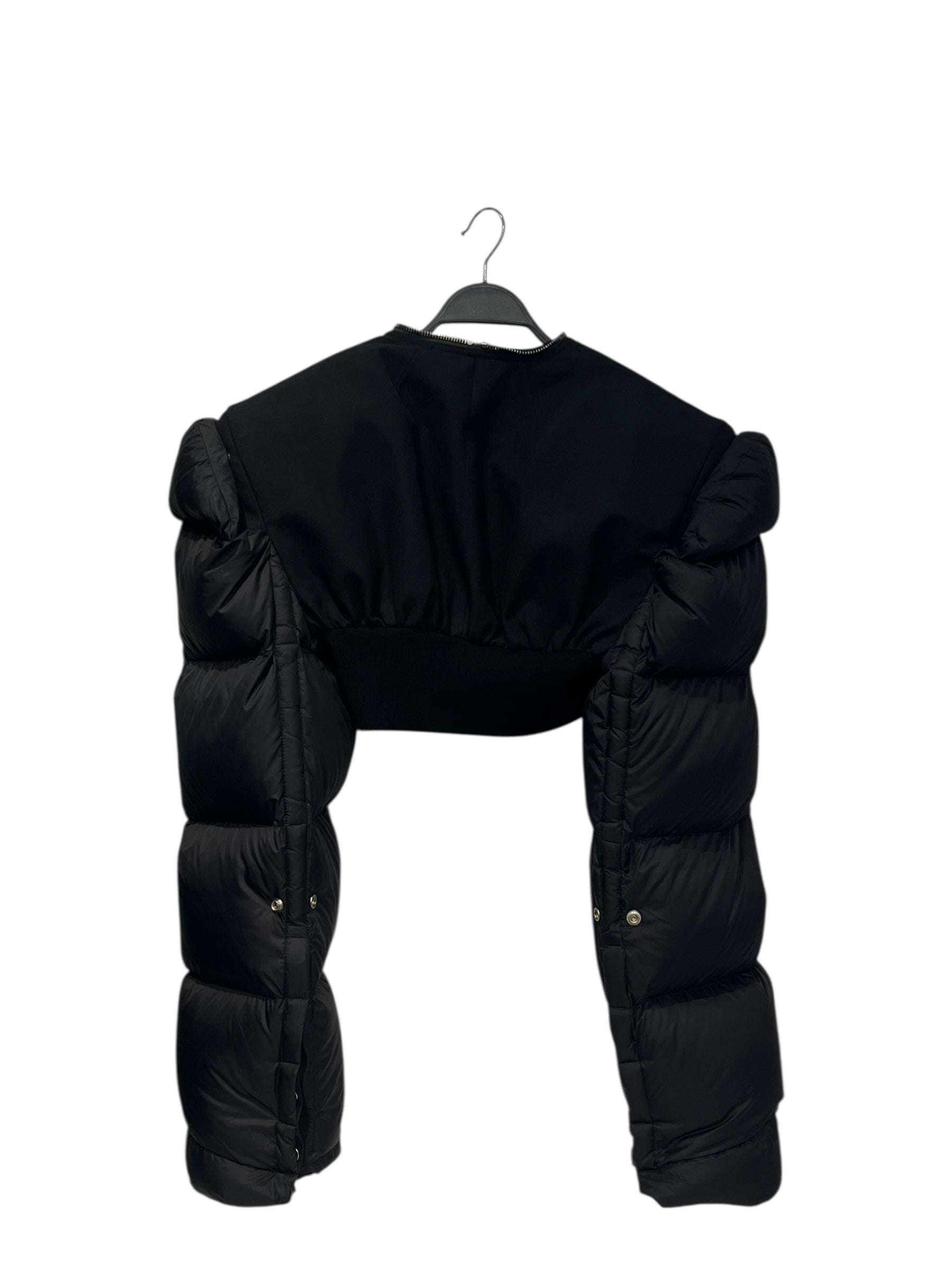 Rick Owens/Puffer Coat/40/Polyester/BLK/RO02A7787-CVRND3 crop pffr view 2
