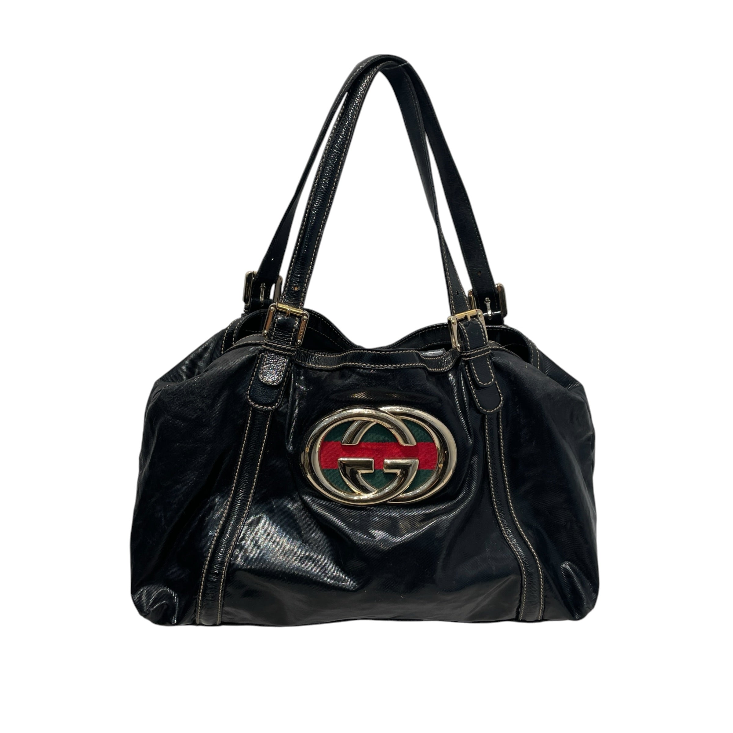 GUCCI/Hand Bag/Leather/BLK/Britt Patent Leather view 1