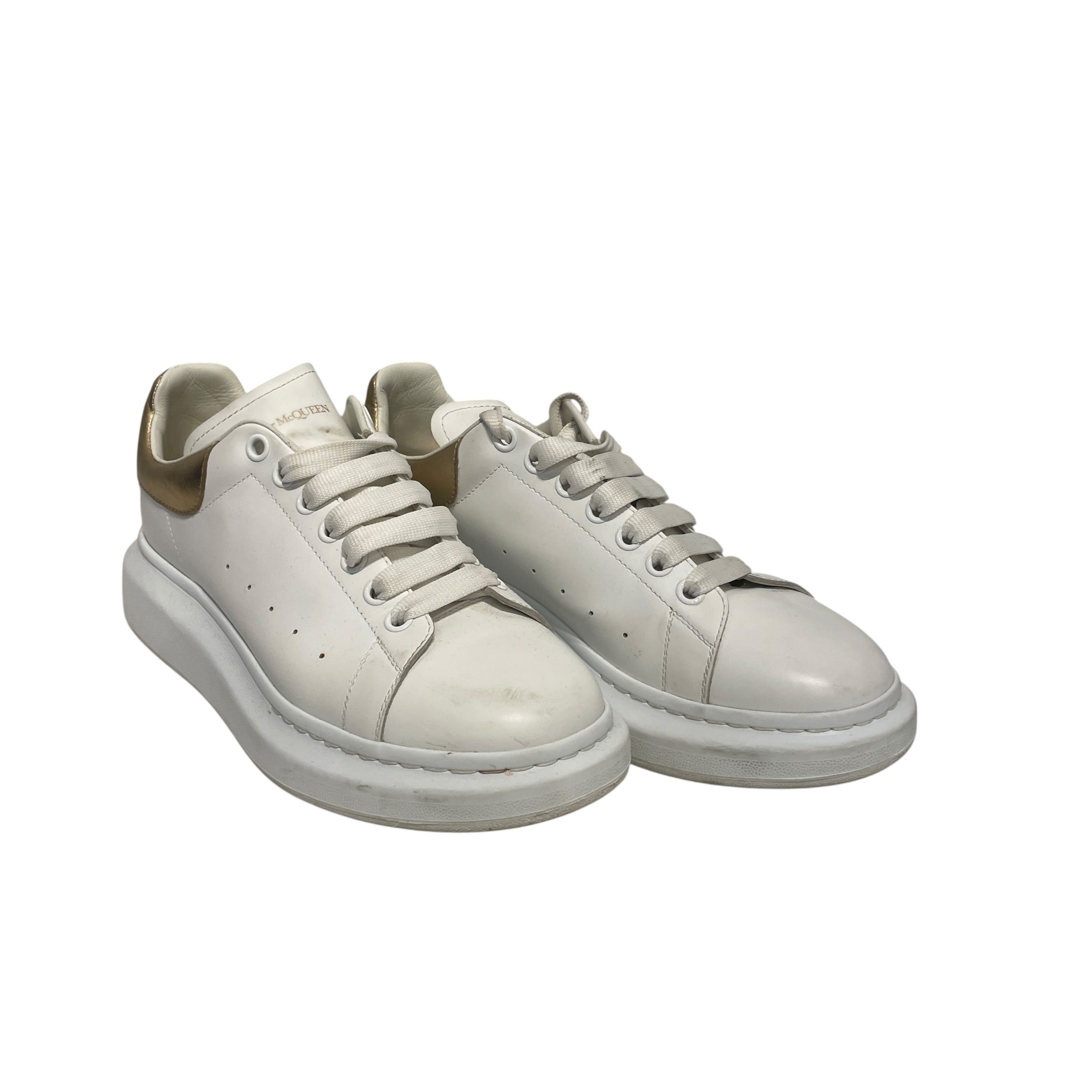 Alexander McQueen/Low-Sneakers/EU 44/Leather/WHT/gold tab oversized view 1