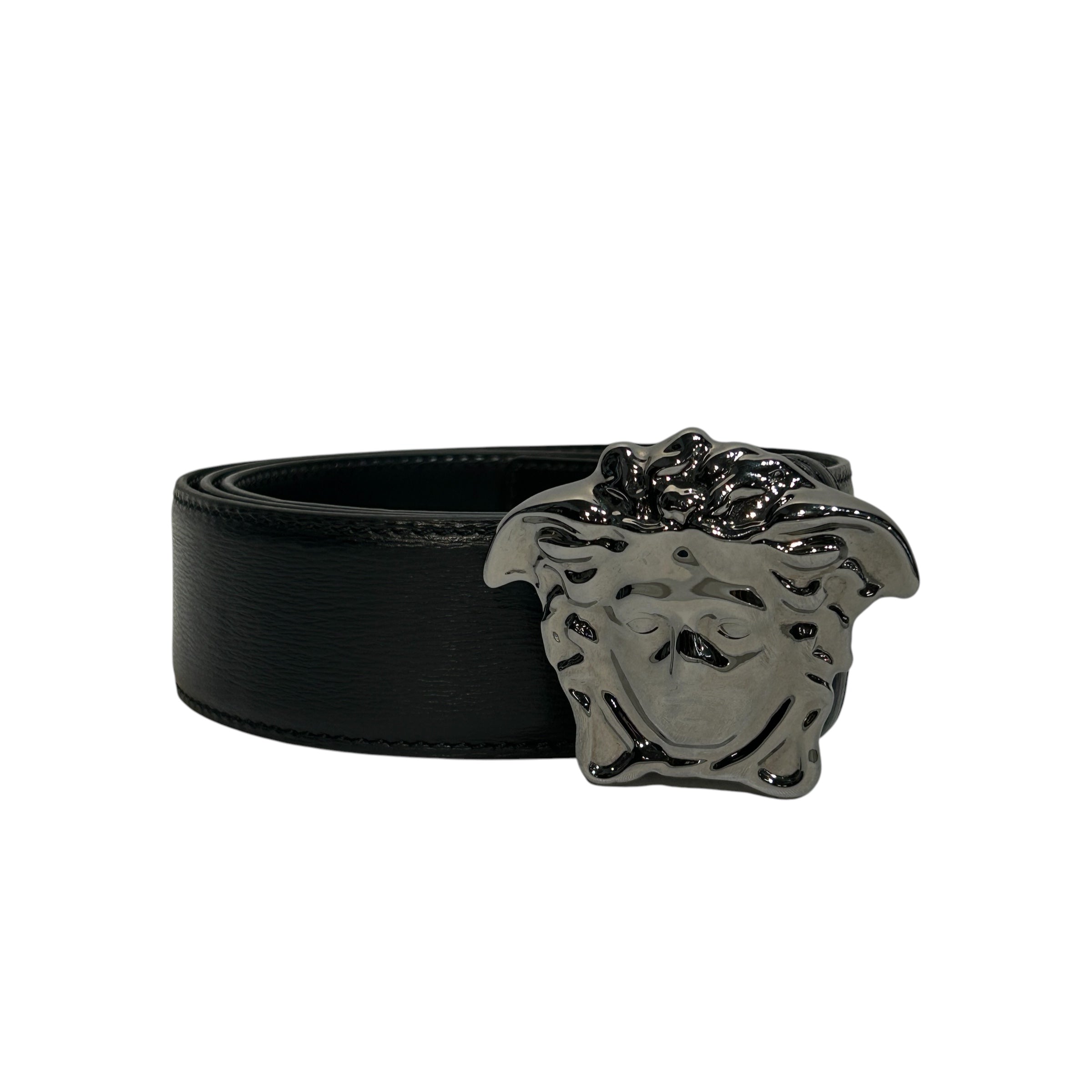 VERSACE/Belt/Leather/BLK/M's/44 LA MEDUSA SILVER view 1