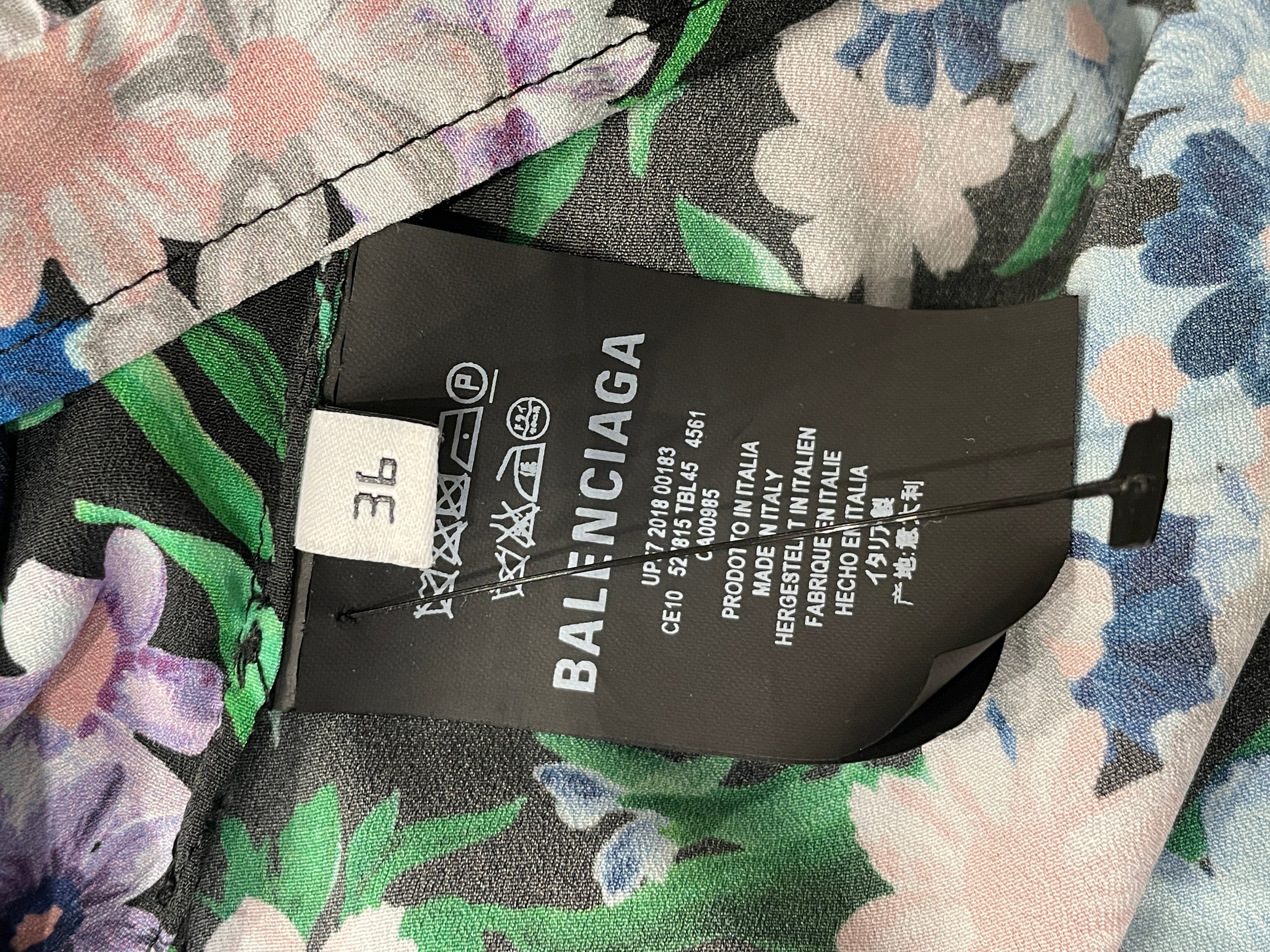 BALENCIAGA/SL Blouse/36/Floral Pattern/Polyester/MLT/TIE COLLAR BLOUSE view 3