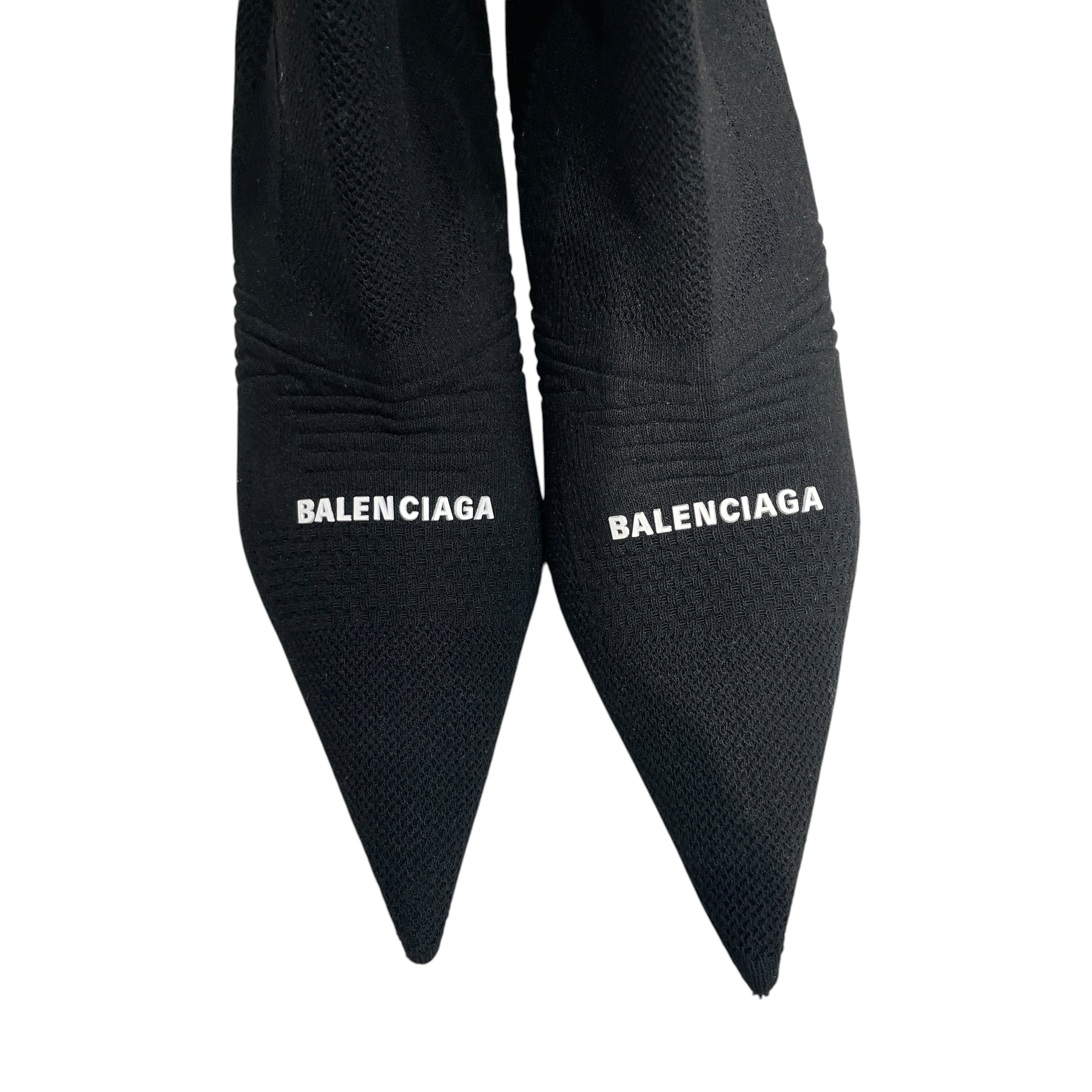 BALENCIAGA/Boots/EU 40/Cotton/BLK/SOCKS HEEL BOOTS view 3