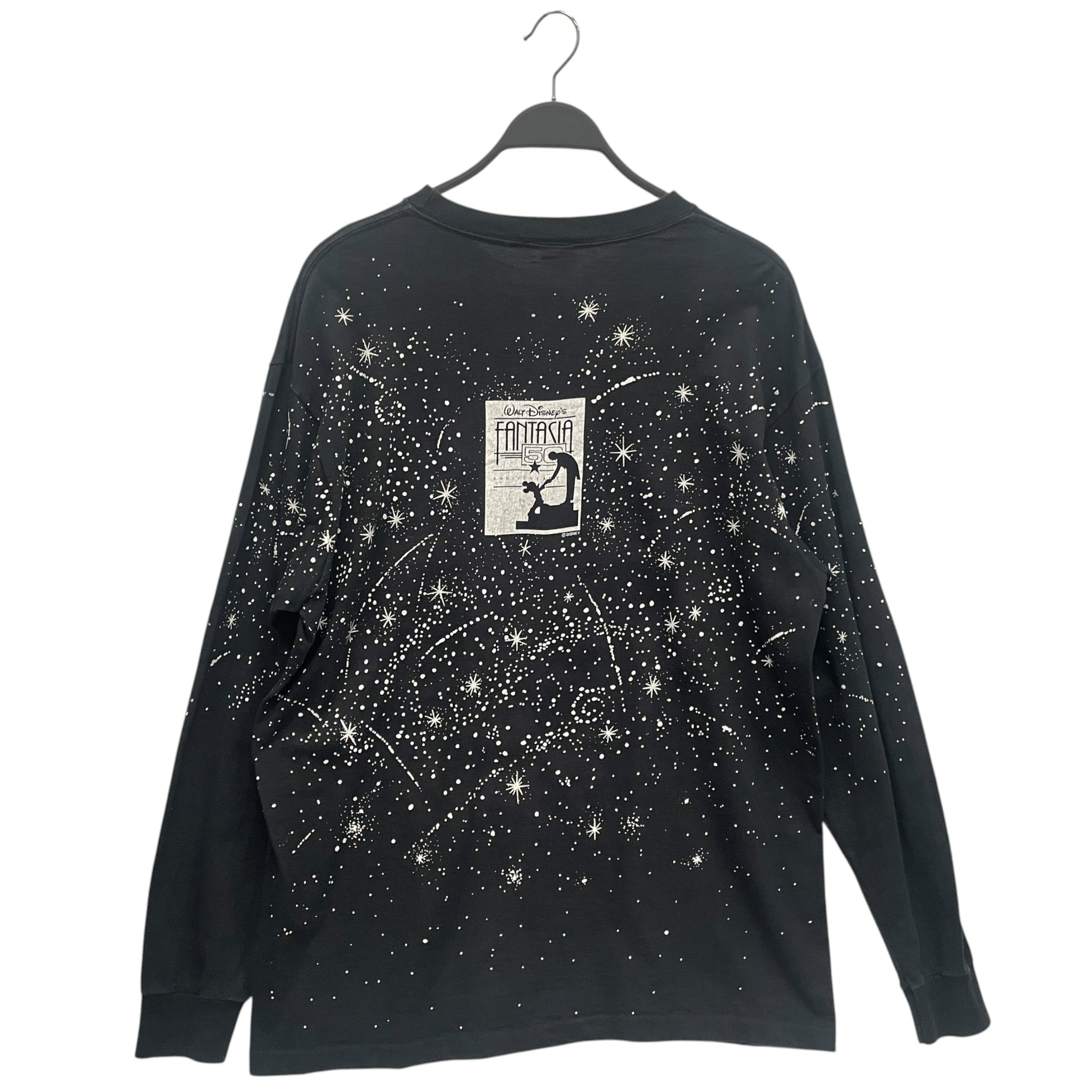 Vintage/LS T-Shirt/XL/Cotton/BLK/90'S FANTASIA SORCERER MICKEY view 2