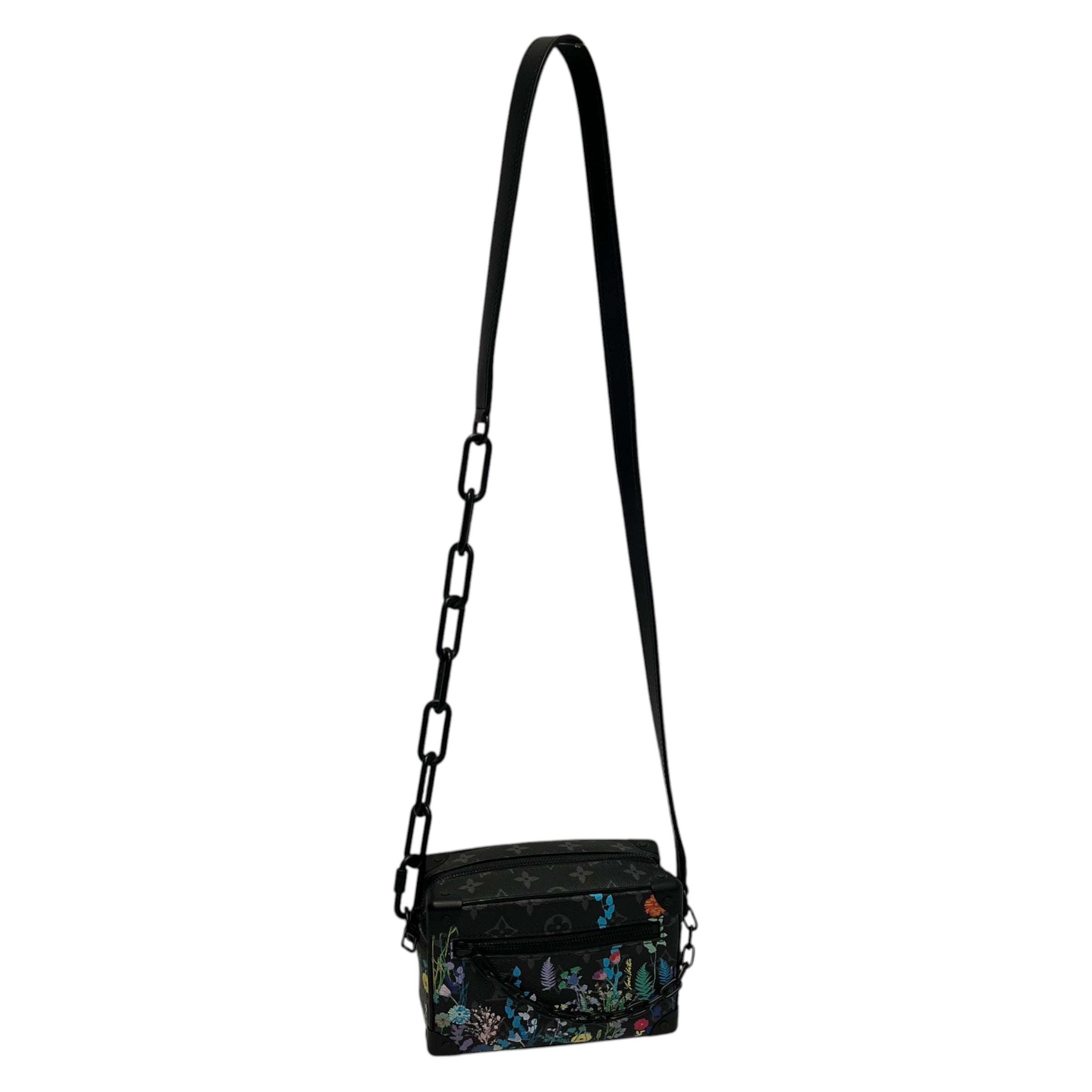 LOUIS VUITTON/Cross Body Bag/Monogram/Leather/BLK/ECLIPSE FLORAL MINI SOFT TRUNK view 1
