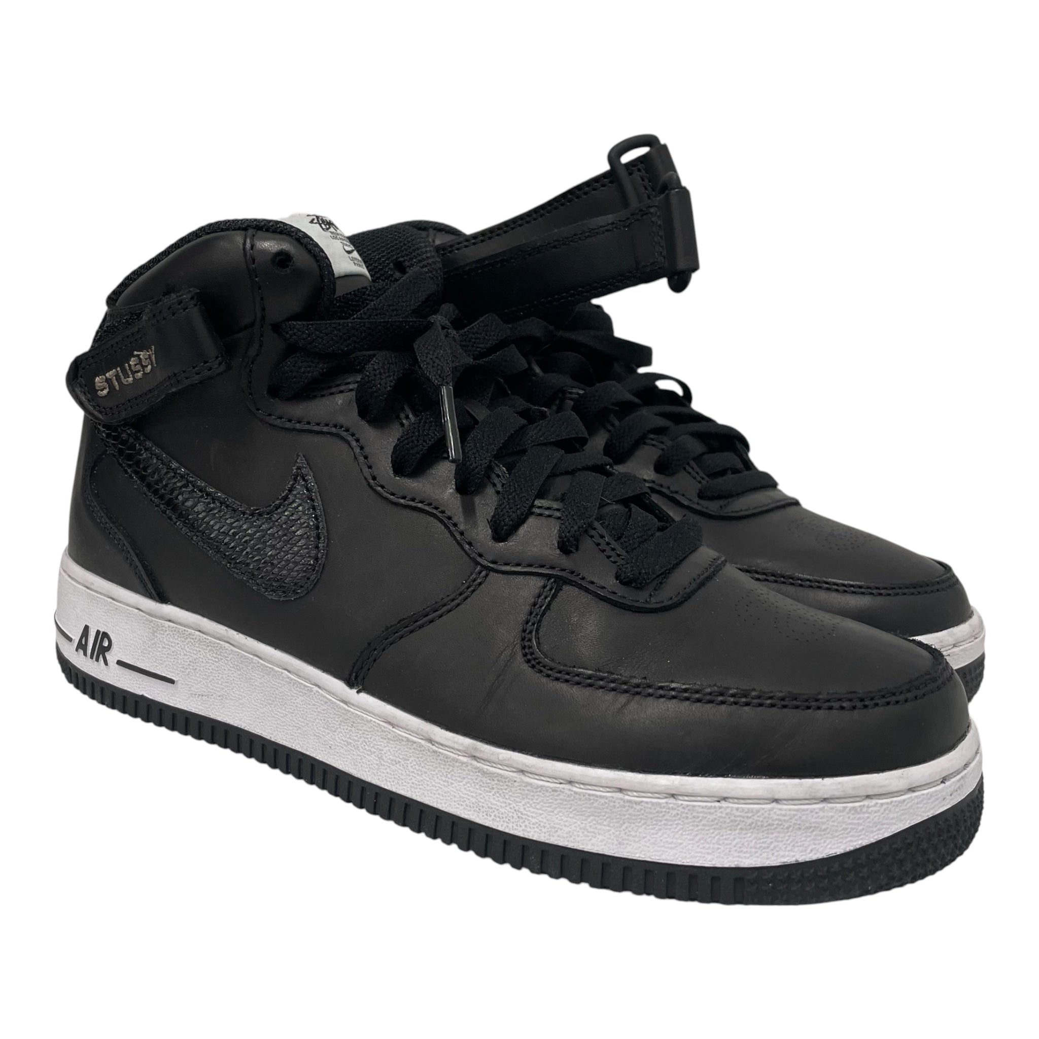 STUSSY/NIKE/Hi-Sneakers/US 7/Leather/BLK/ view 1