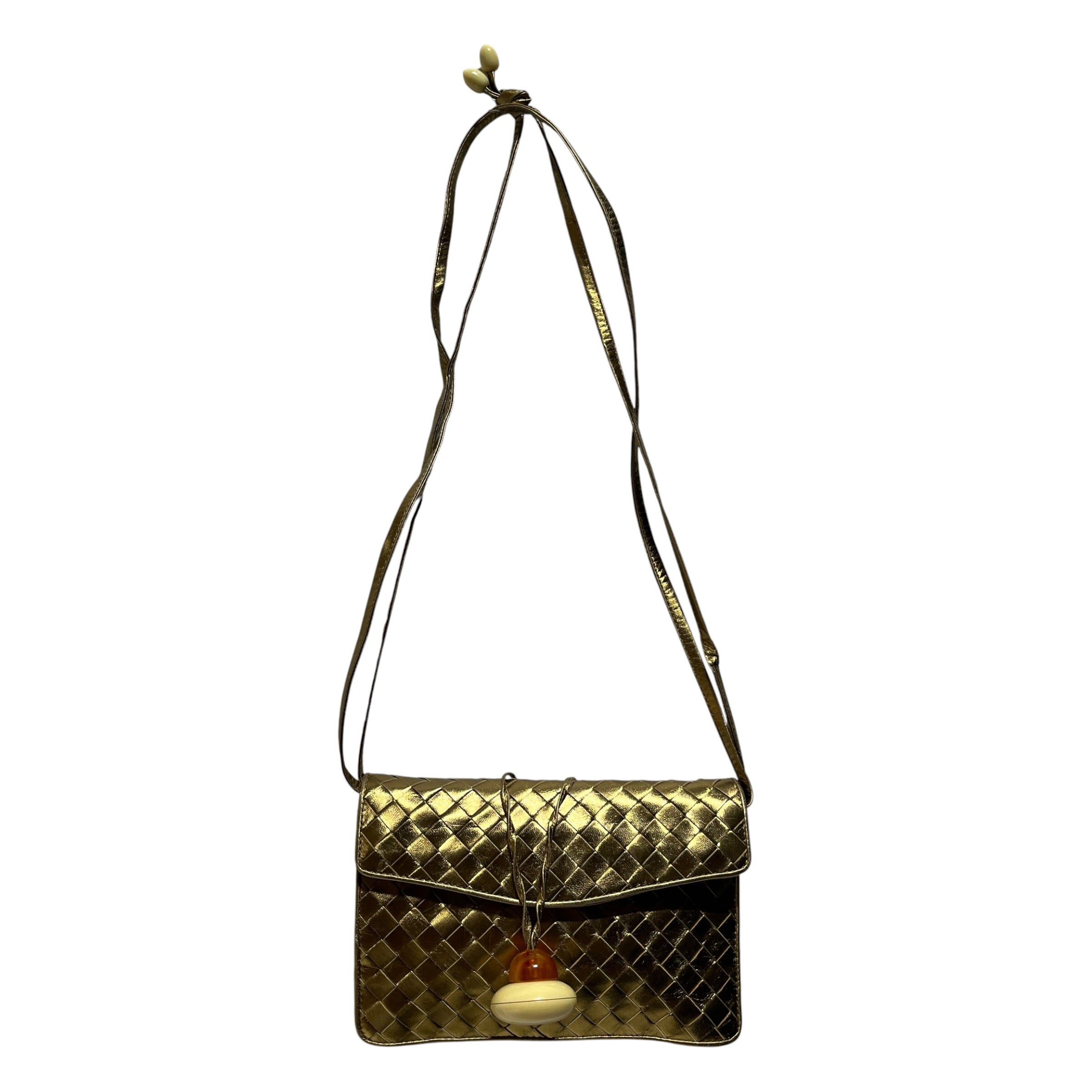 BOTTEGA VENETA/Cross Body Bag/Leather/GLD/SAUCER BEAD view 1