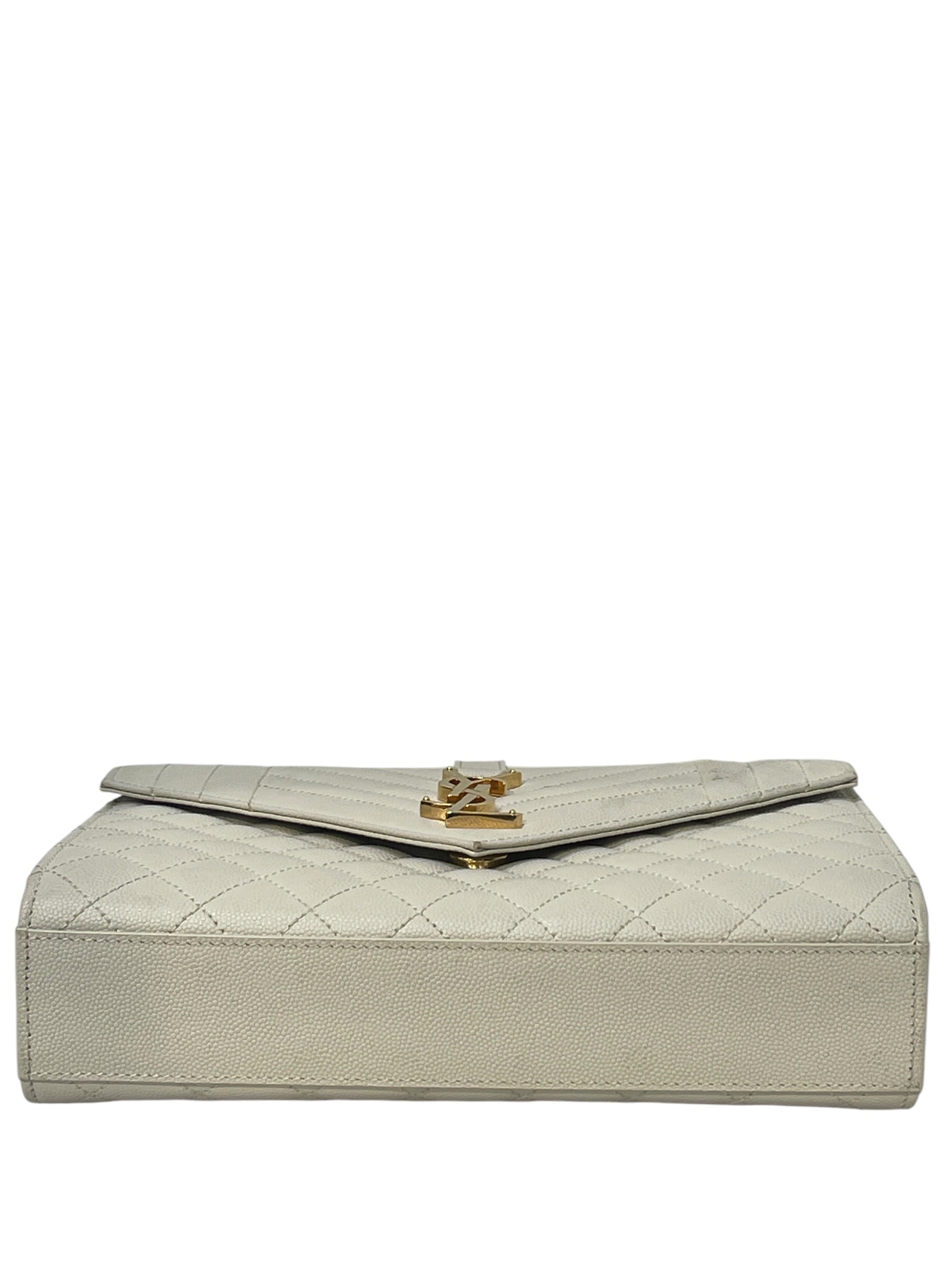 SAINT LAURENT/Cross Body Bag/Leather/CRM/MEDIUM ENVELOPE view 4
