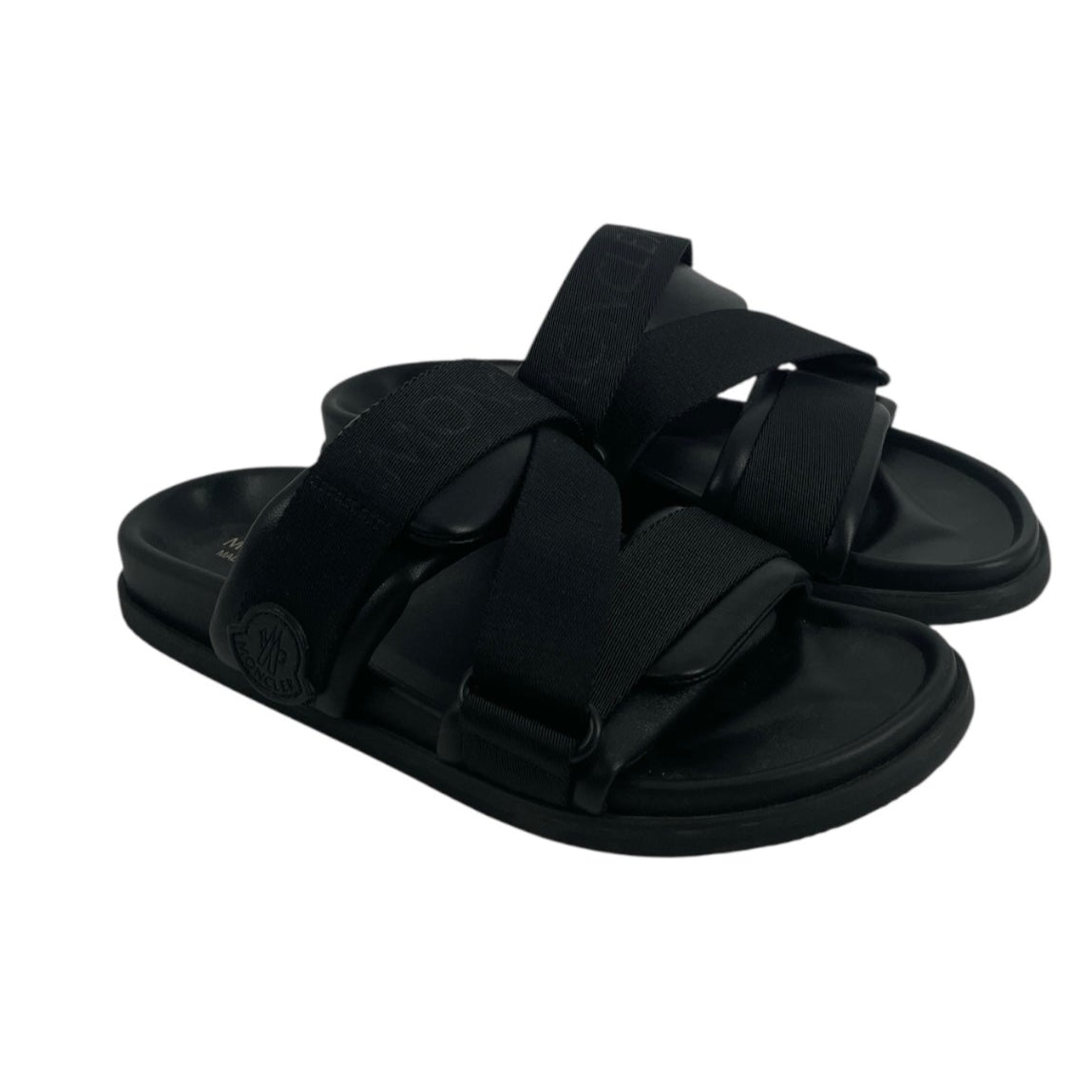 MONCLER/Sandals/EU 38/Leather/BLK/mon summer view 1