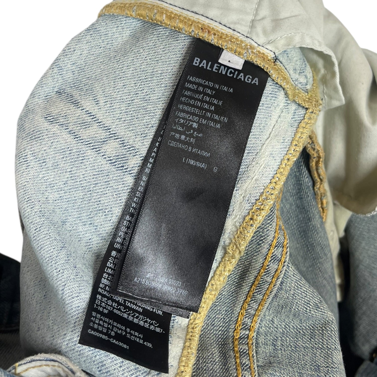 BALENCIAGA/Pants/L/Cotton/BLU/double waist band view 4