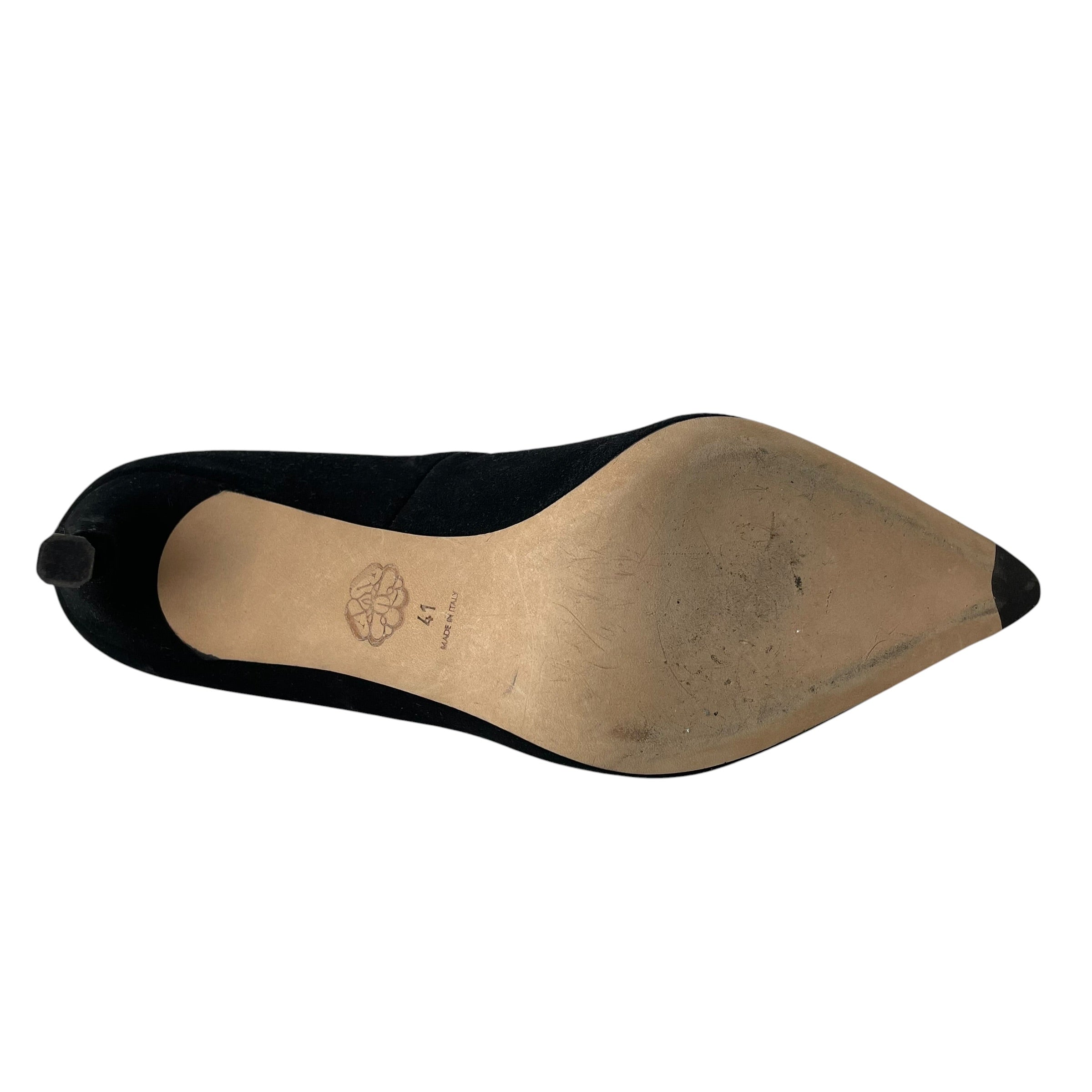Alexander McQueen/Heels/EU 41/Suede/BLK/SPARKLOE TOE view 5