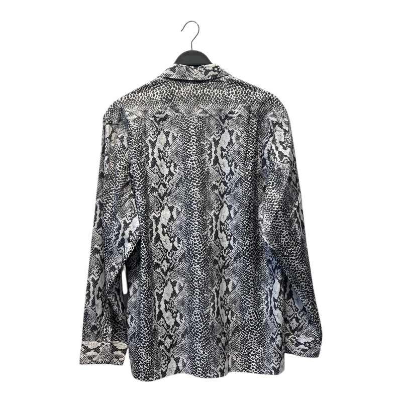 The Guilty Parties/LS Shirt/L/Rayon/WHT/Animal Pattern/WHITE SNAKE SKIN